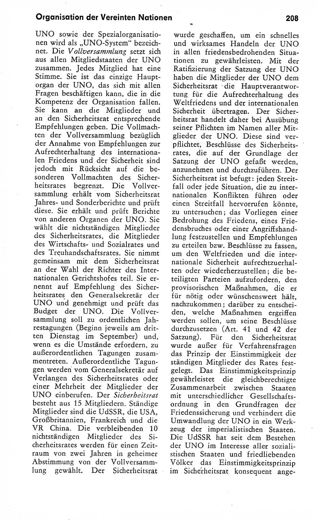 Wörterbuch zum sozialistischen Staat [Deutsche Demokratische Republik (DDR)] 1974, Seite 208 (Wb. soz. St. DDR 1974, S. 208)