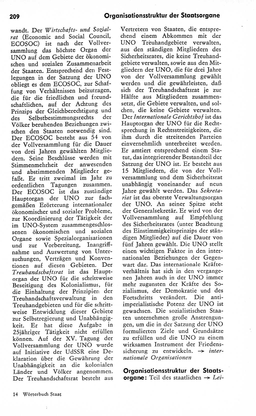 Wörterbuch zum sozialistischen Staat [Deutsche Demokratische Republik (DDR)] 1974, Seite 209 (Wb. soz. St. DDR 1974, S. 209)