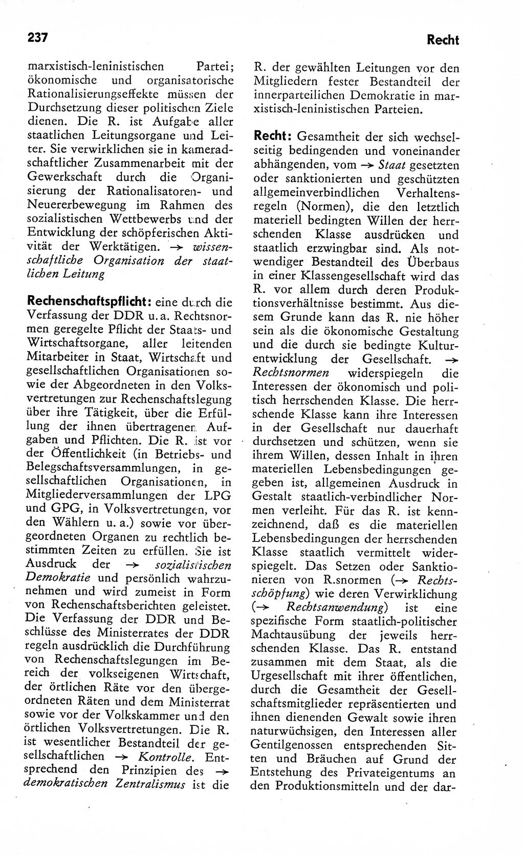 Wörterbuch zum sozialistischen Staat [Deutsche Demokratische Republik (DDR)] 1974, Seite 237 (Wb. soz. St. DDR 1974, S. 237)