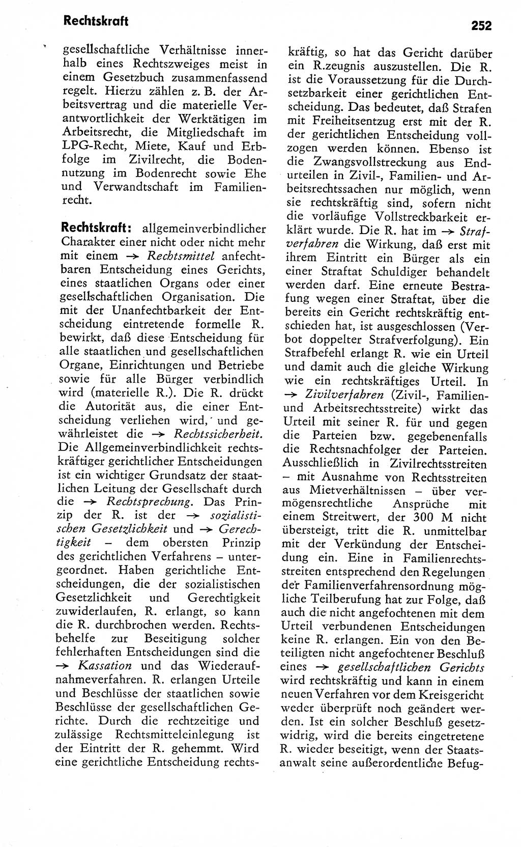 Wörterbuch zum sozialistischen Staat [Deutsche Demokratische Republik (DDR)] 1974, Seite 252 (Wb. soz. St. DDR 1974, S. 252)