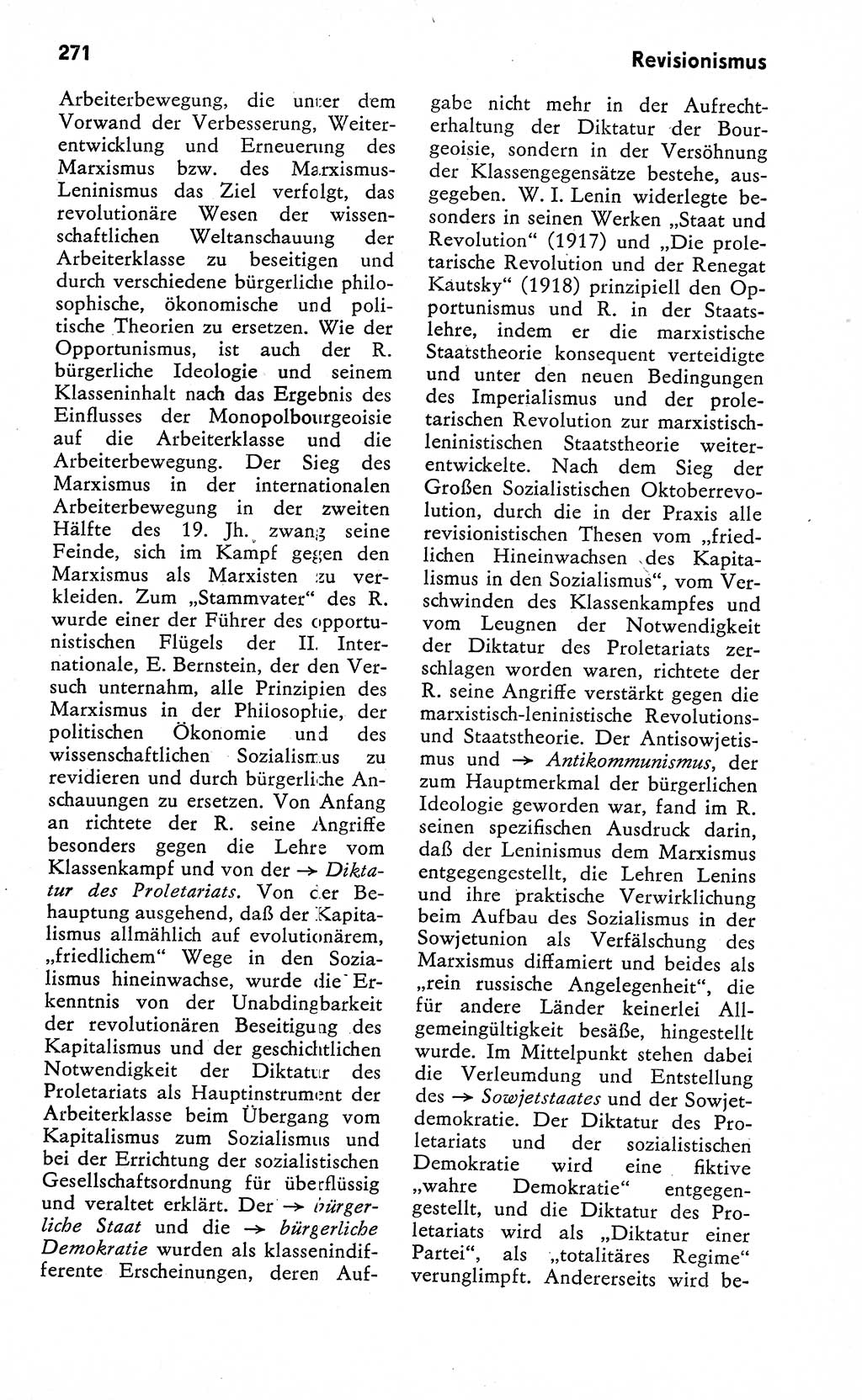 Wörterbuch zum sozialistischen Staat [Deutsche Demokratische Republik (DDR)] 1974, Seite 271 (Wb. soz. St. DDR 1974, S. 271)