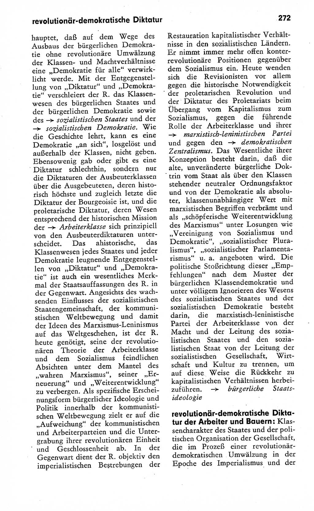 Wörterbuch zum sozialistischen Staat [Deutsche Demokratische Republik (DDR)] 1974, Seite 272 (Wb. soz. St. DDR 1974, S. 272)