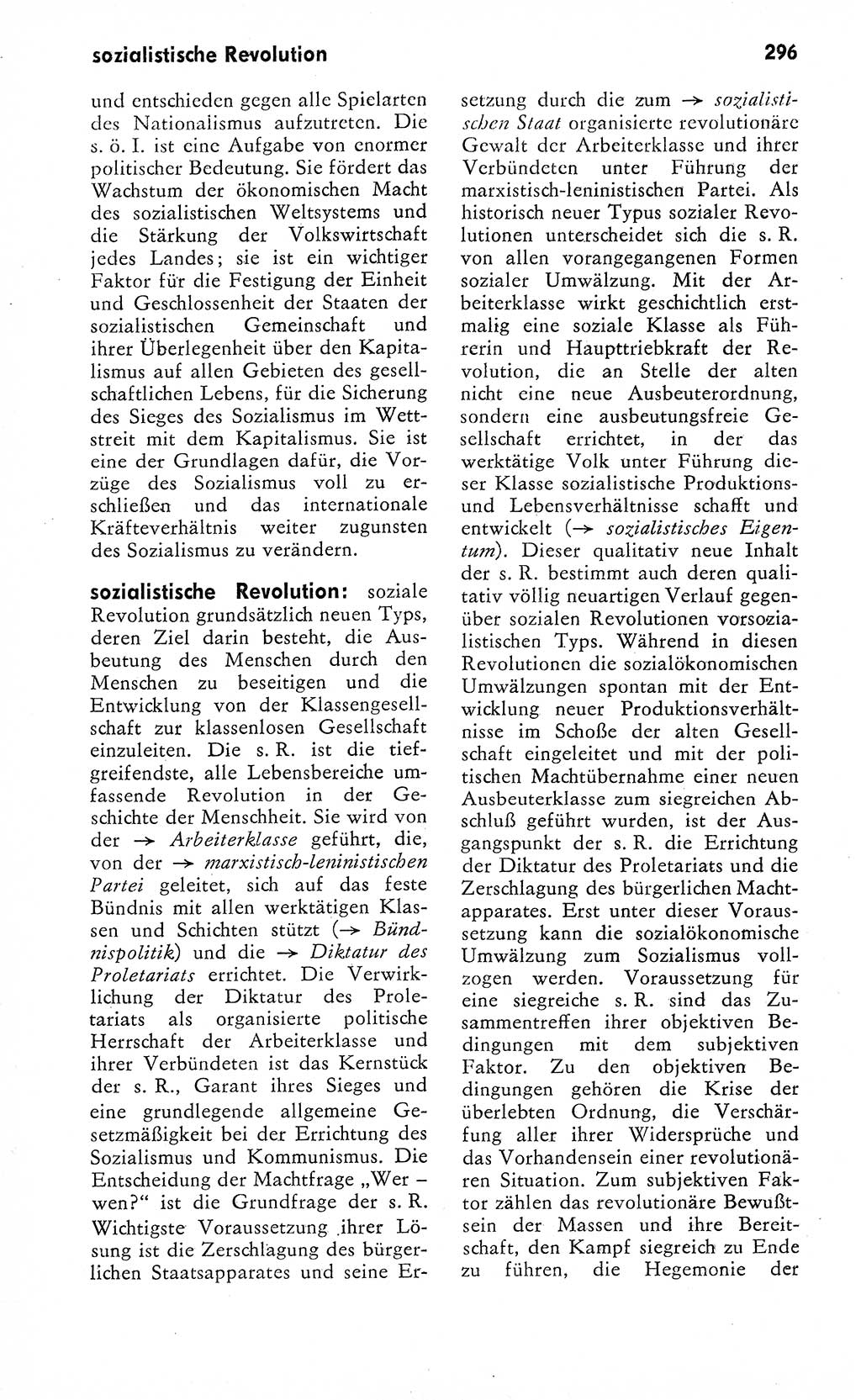 Wörterbuch zum sozialistischen Staat [Deutsche Demokratische Republik (DDR)] 1974, Seite 296 (Wb. soz. St. DDR 1974, S. 296)