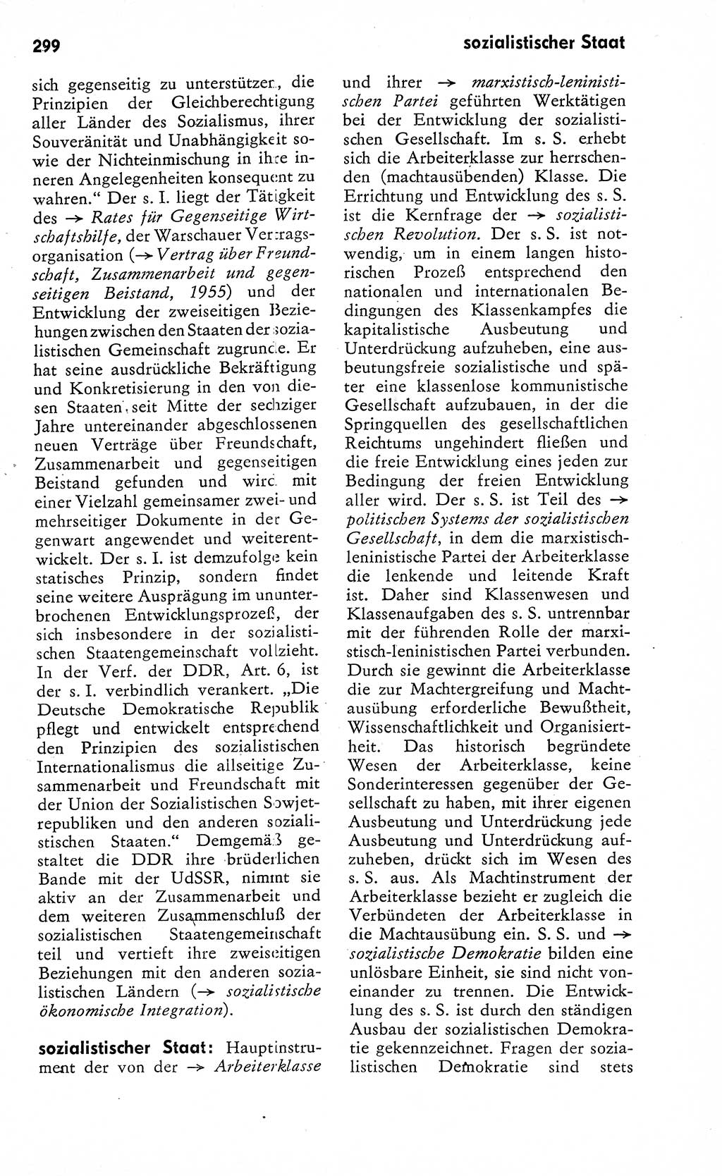 Wörterbuch zum sozialistischen Staat [Deutsche Demokratische Republik (DDR)] 1974, Seite 299 (Wb. soz. St. DDR 1974, S. 299)