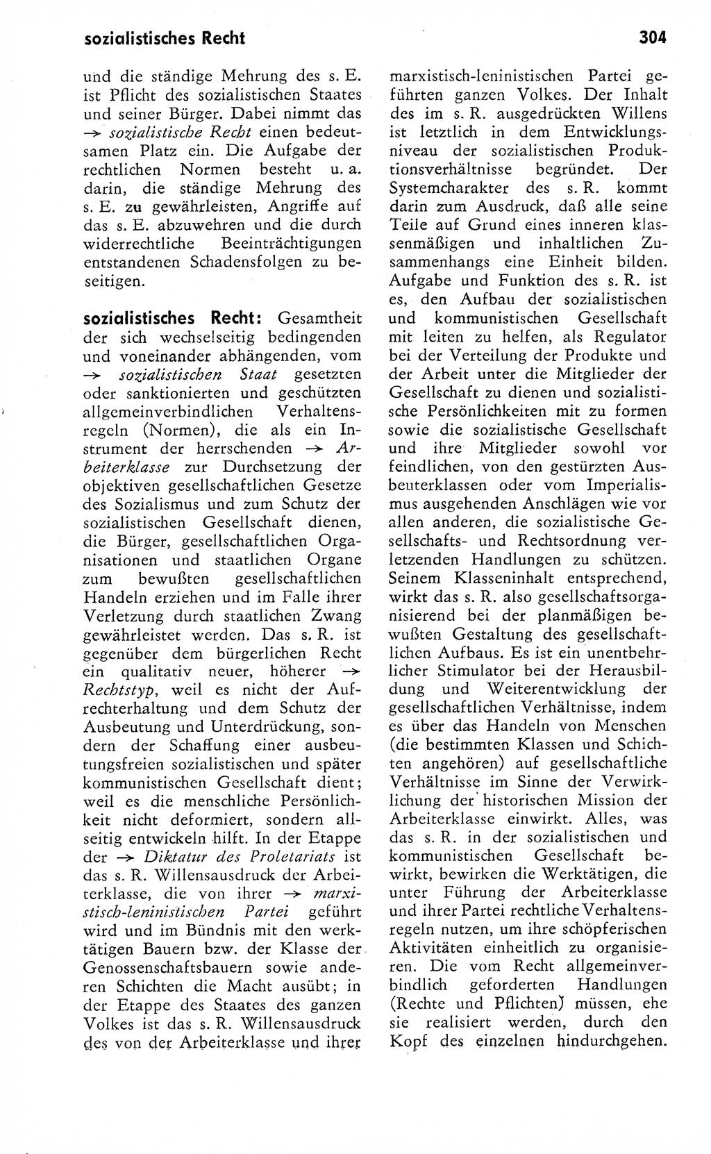 Wörterbuch zum sozialistischen Staat [Deutsche Demokratische Republik (DDR)] 1974, Seite 304 (Wb. soz. St. DDR 1974, S. 304)