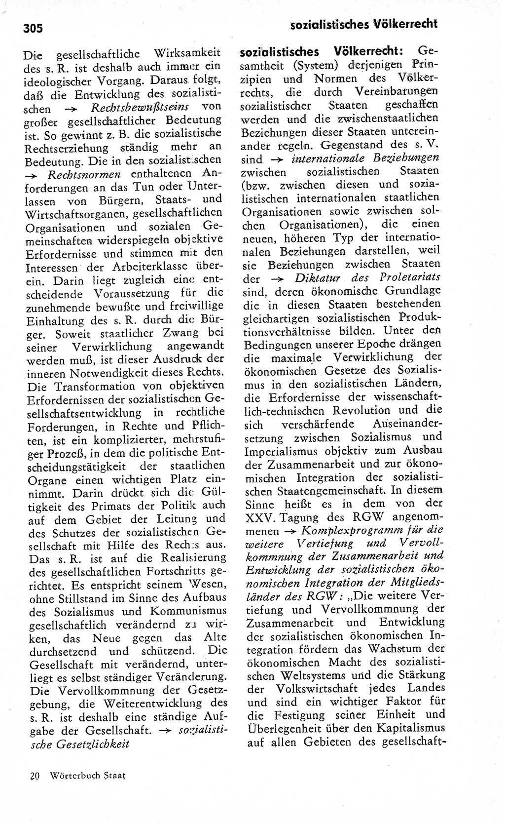 Wörterbuch zum sozialistischen Staat [Deutsche Demokratische Republik (DDR)] 1974, Seite 305 (Wb. soz. St. DDR 1974, S. 305)