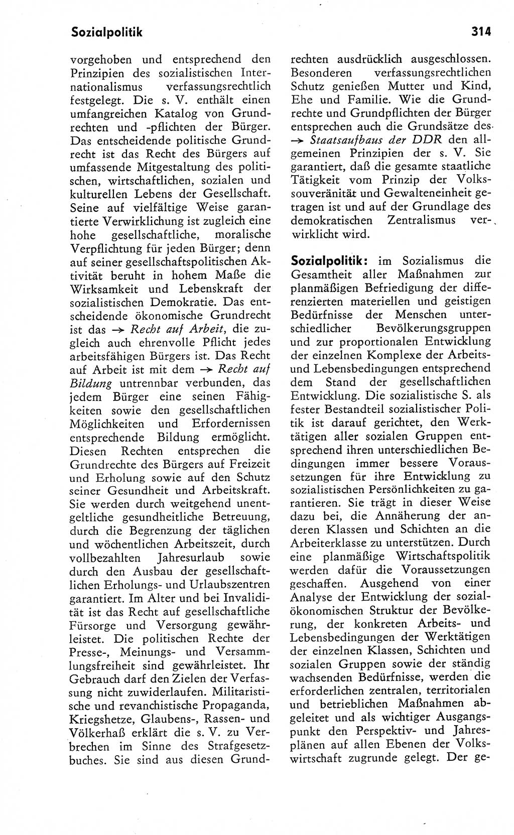 Wörterbuch zum sozialistischen Staat [Deutsche Demokratische Republik (DDR)] 1974, Seite 314 (Wb. soz. St. DDR 1974, S. 314)