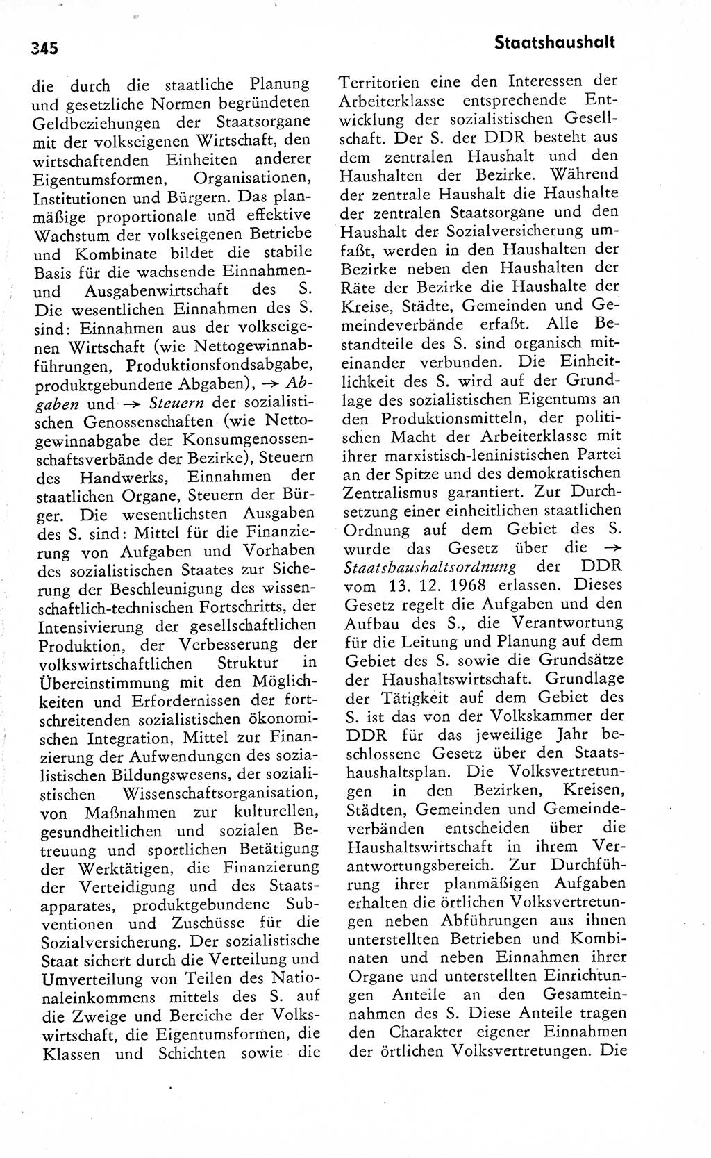 Wörterbuch zum sozialistischen Staat [Deutsche Demokratische Republik (DDR)] 1974, Seite 345 (Wb. soz. St. DDR 1974, S. 345)