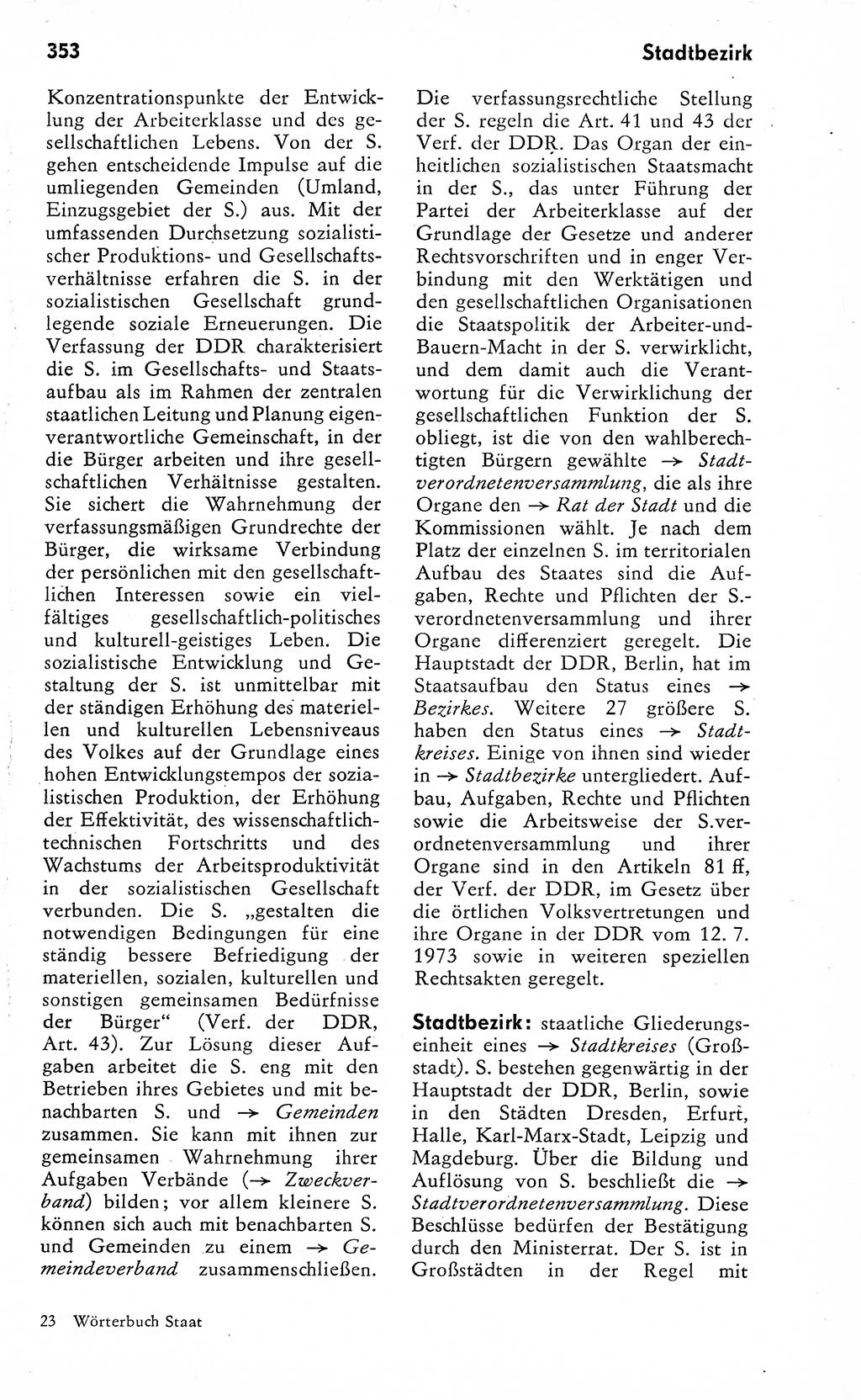 Wörterbuch zum sozialistischen Staat [Deutsche Demokratische Republik (DDR)] 1974, Seite 353 (Wb. soz. St. DDR 1974, S. 353)