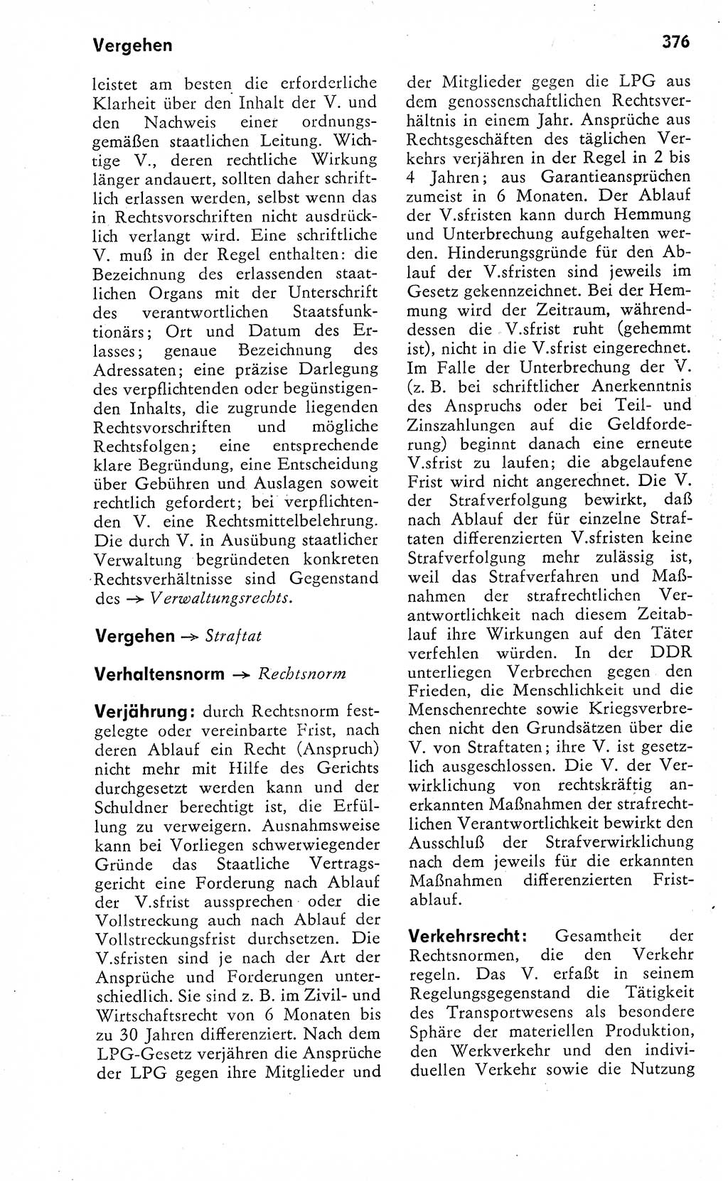 Wörterbuch zum sozialistischen Staat [Deutsche Demokratische Republik (DDR)] 1974, Seite 376 (Wb. soz. St. DDR 1974, S. 376)