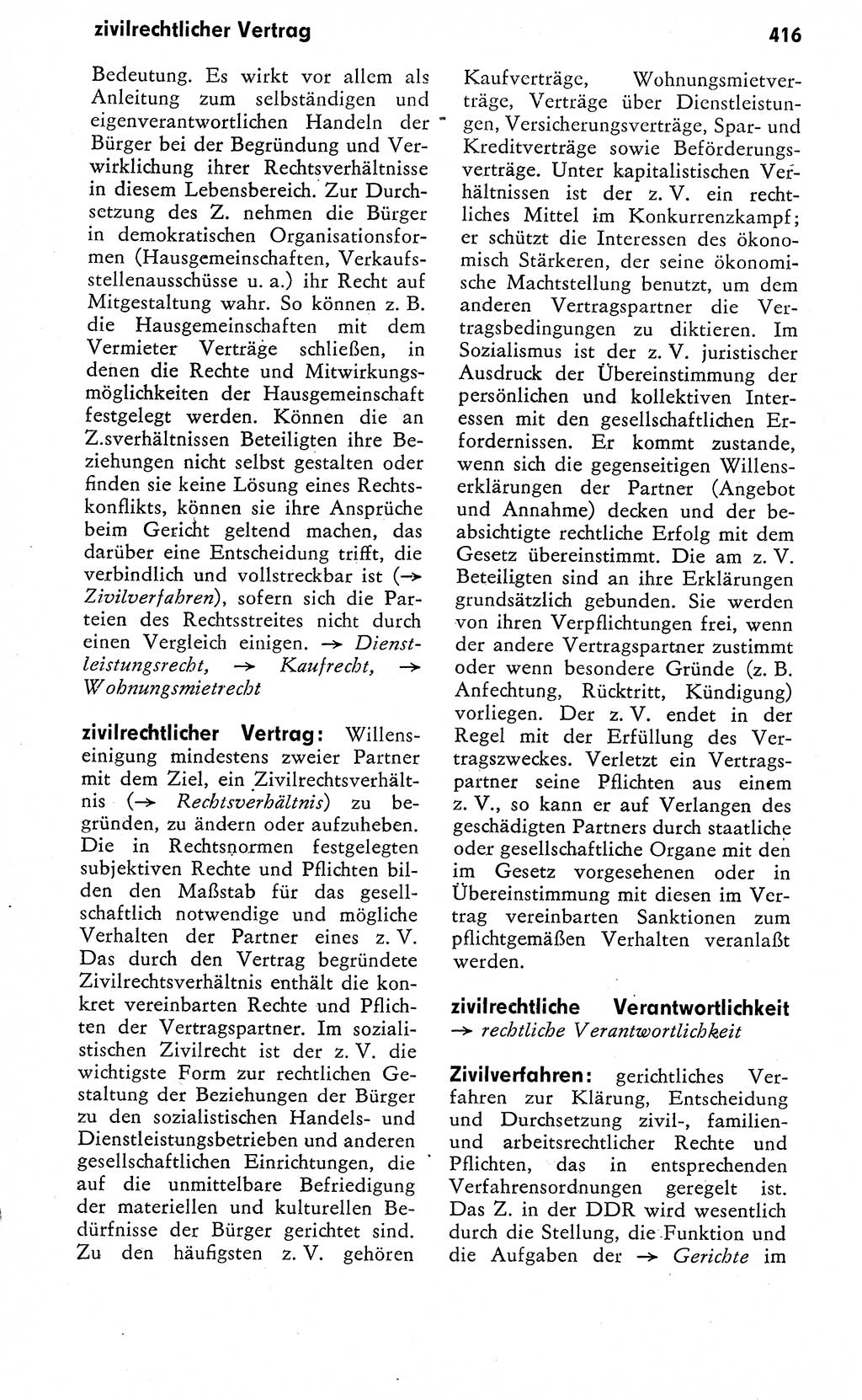 Wörterbuch zum sozialistischen Staat [Deutsche Demokratische Republik (DDR)] 1974, Seite 416 (Wb. soz. St. DDR 1974, S. 416)