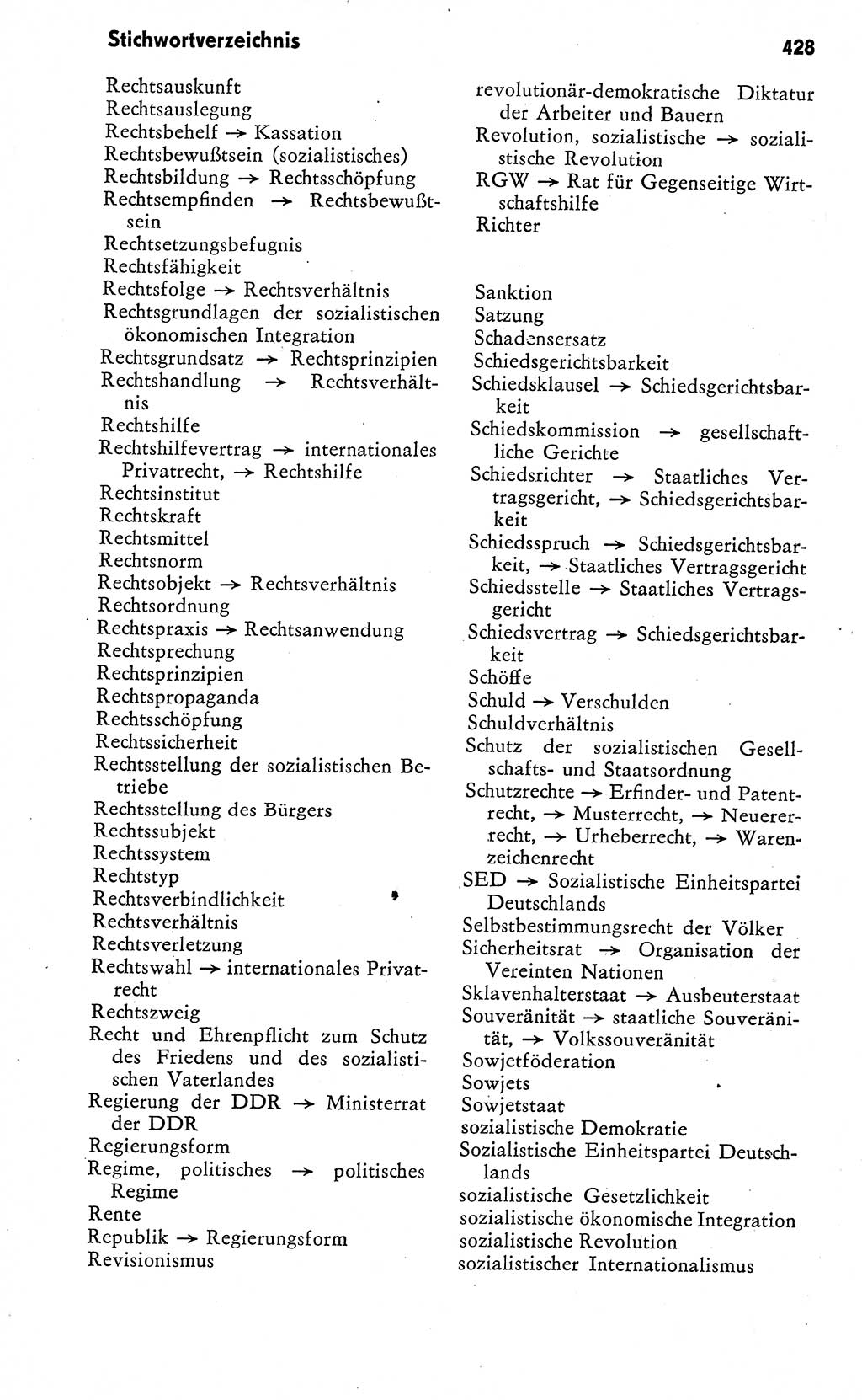 Wörterbuch zum sozialistischen Staat [Deutsche Demokratische Republik (DDR)] 1974, Seite 428 (Wb. soz. St. DDR 1974, S. 428)