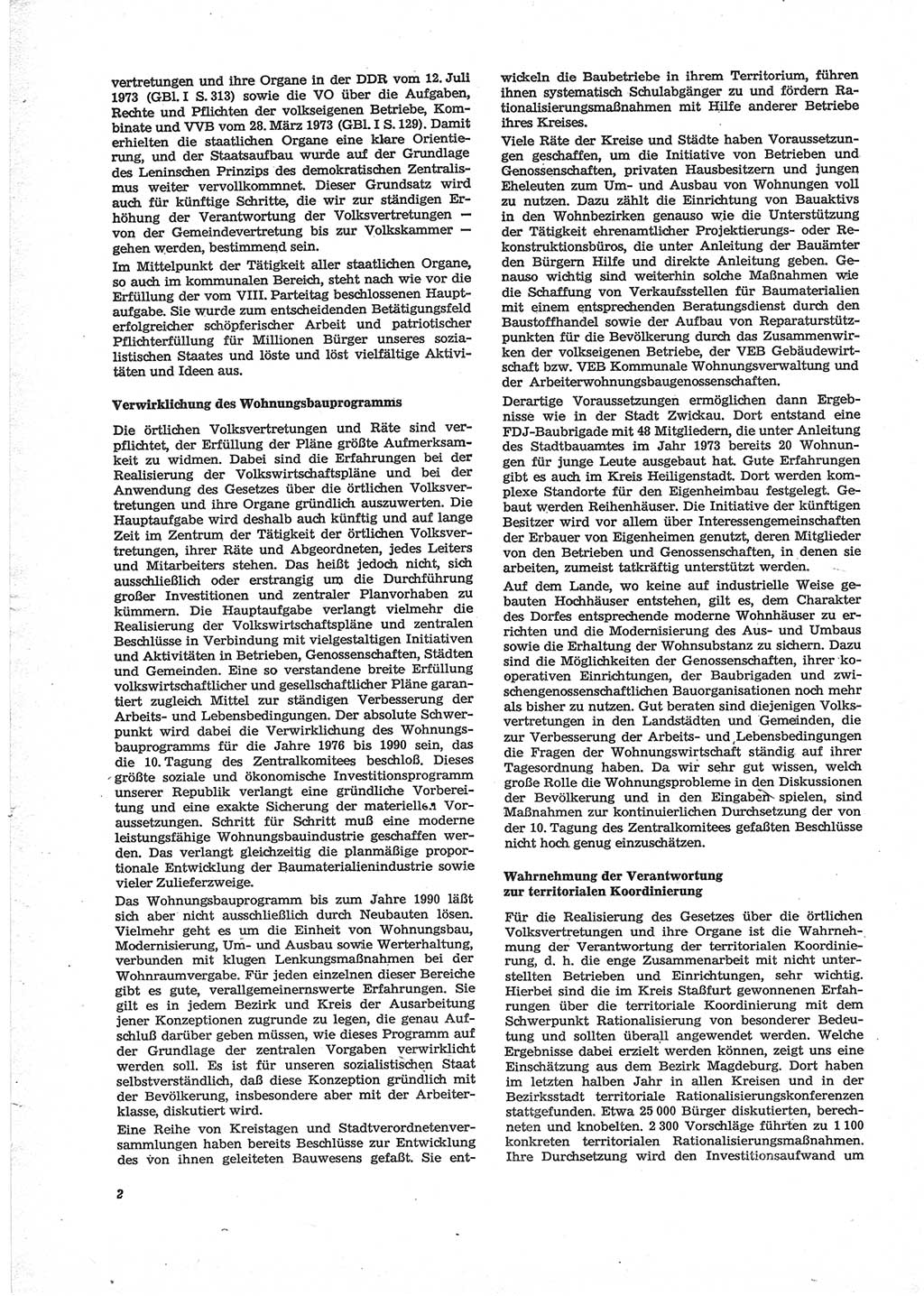 Neue Justiz (NJ), Zeitschrift für Recht und Rechtswissenschaft [Deutsche Demokratische Republik (DDR)], 28. Jahrgang 1974, Seite 2 (NJ DDR 1974, S. 2)