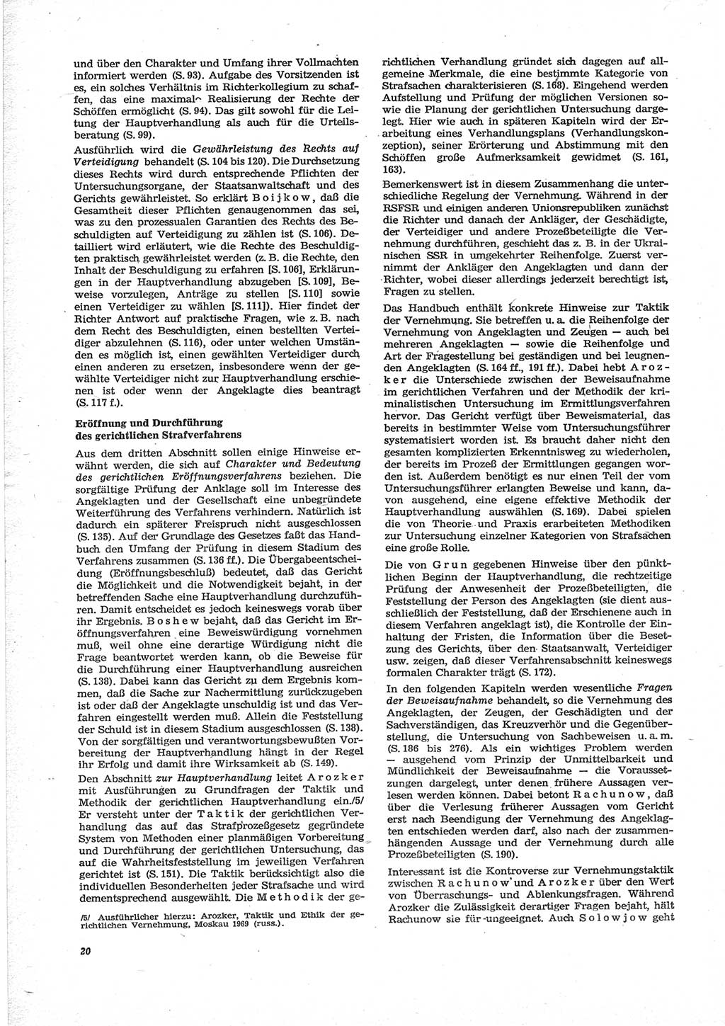 Neue Justiz (NJ), Zeitschrift für Recht und Rechtswissenschaft [Deutsche Demokratische Republik (DDR)], 28. Jahrgang 1974, Seite 20 (NJ DDR 1974, S. 20)