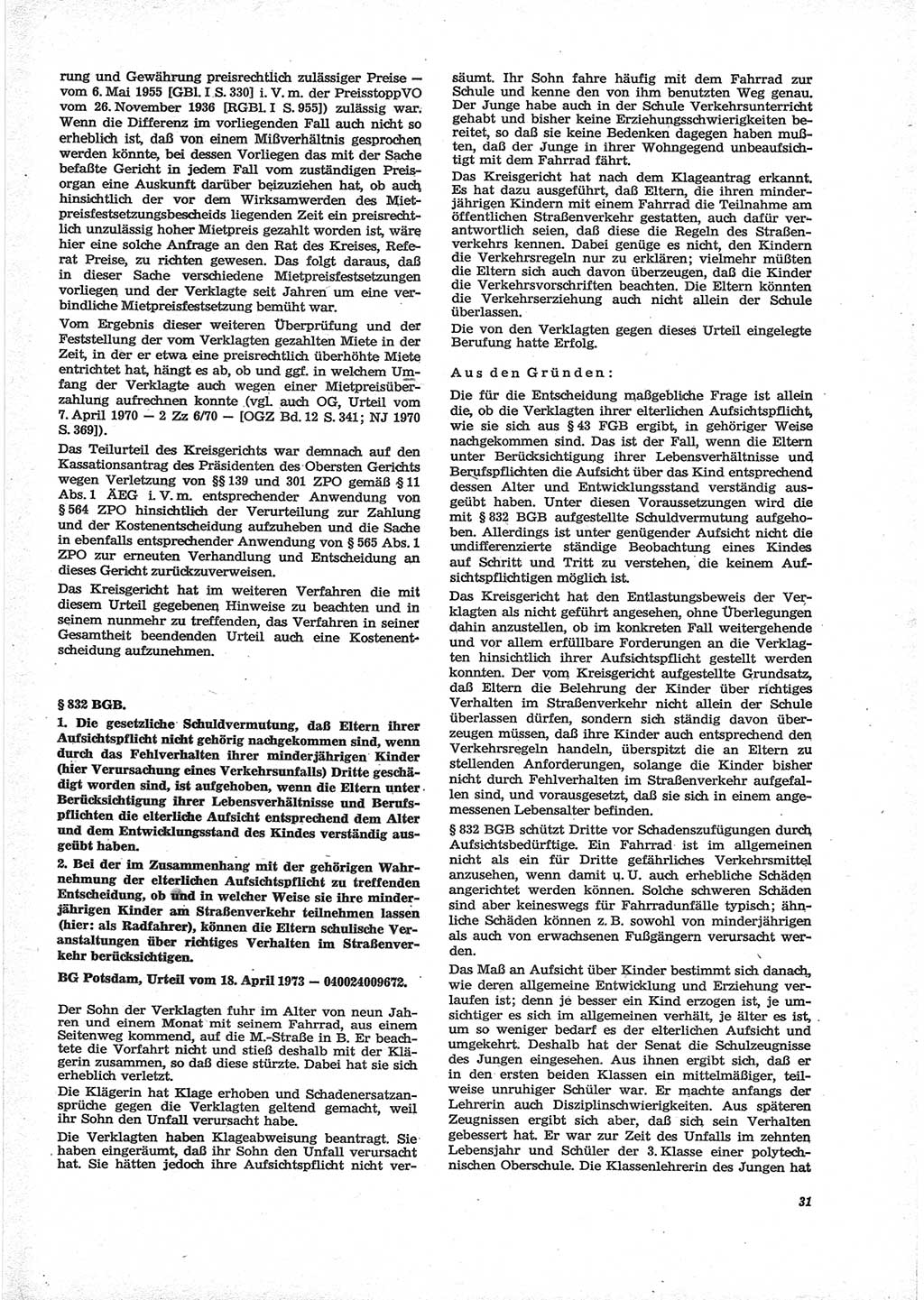 Neue Justiz (NJ), Zeitschrift für Recht und Rechtswissenschaft [Deutsche Demokratische Republik (DDR)], 28. Jahrgang 1974, Seite 31 (NJ DDR 1974, S. 31)