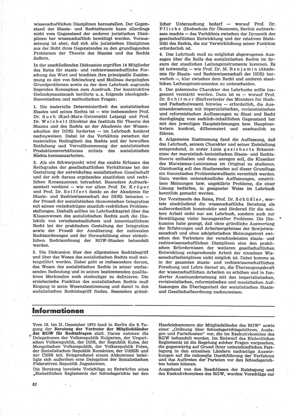 Neue Justiz (NJ), Zeitschrift für Recht und Rechtswissenschaft [Deutsche Demokratische Republik (DDR)], 28. Jahrgang 1974, Seite 82 (NJ DDR 1974, S. 82)
