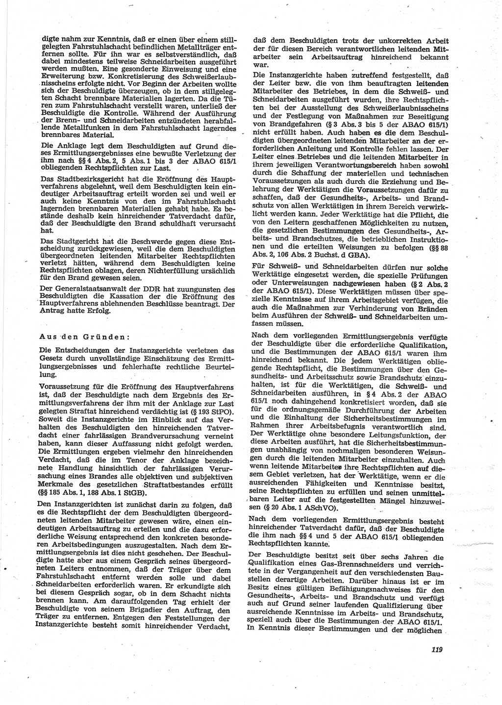 Neue Justiz (NJ), Zeitschrift für Recht und Rechtswissenschaft [Deutsche Demokratische Republik (DDR)], 28. Jahrgang 1974, Seite 119 (NJ DDR 1974, S. 119)