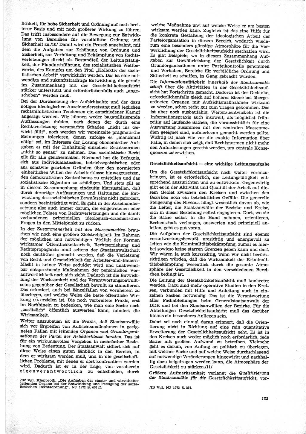 Neue Justiz (NJ), Zeitschrift für Recht und Rechtswissenschaft [Deutsche Demokratische Republik (DDR)], 28. Jahrgang 1974, Seite 133 (NJ DDR 1974, S. 133)