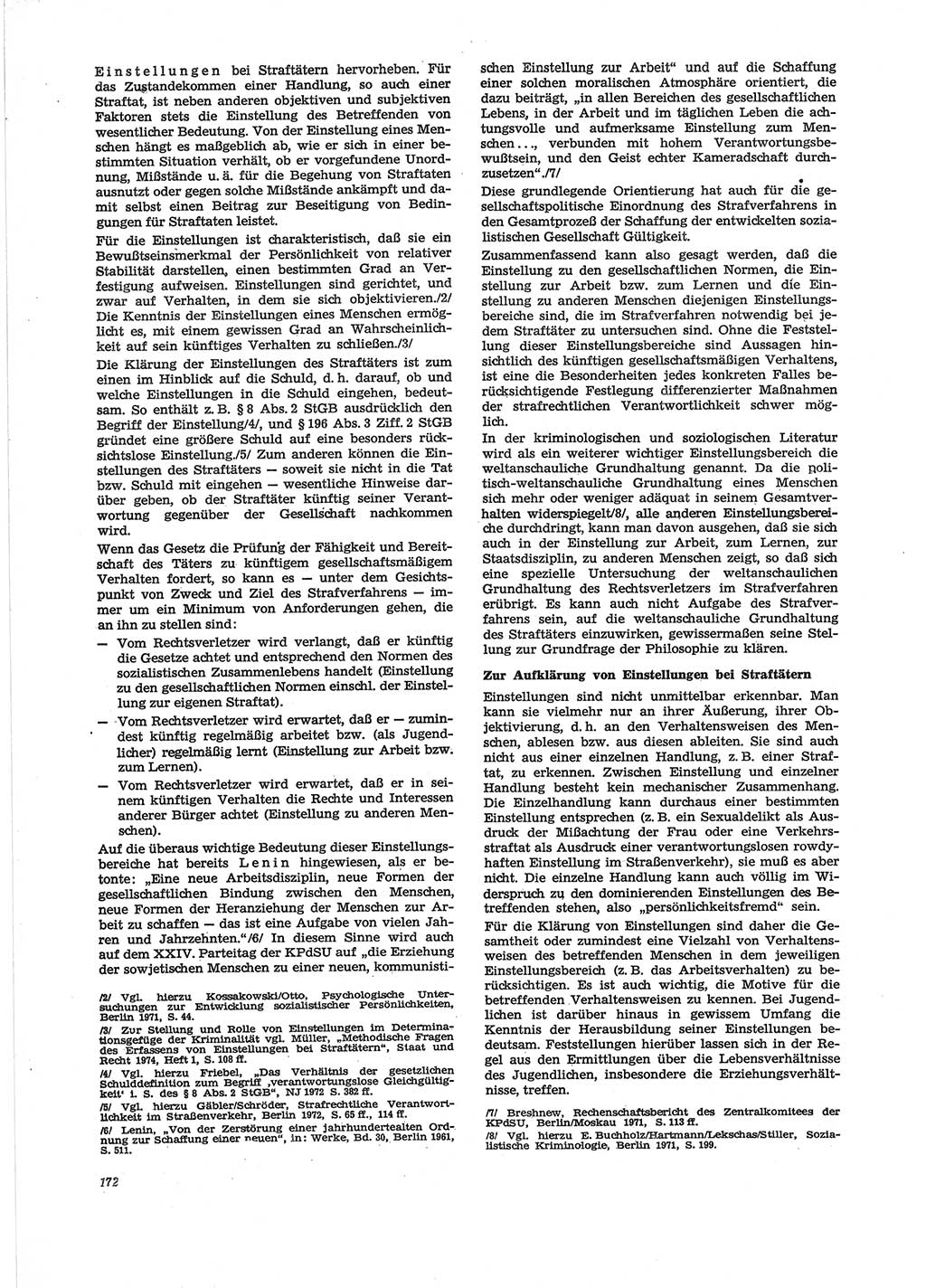 Neue Justiz (NJ), Zeitschrift für Recht und Rechtswissenschaft [Deutsche Demokratische Republik (DDR)], 28. Jahrgang 1974, Seite 172 (NJ DDR 1974, S. 172)