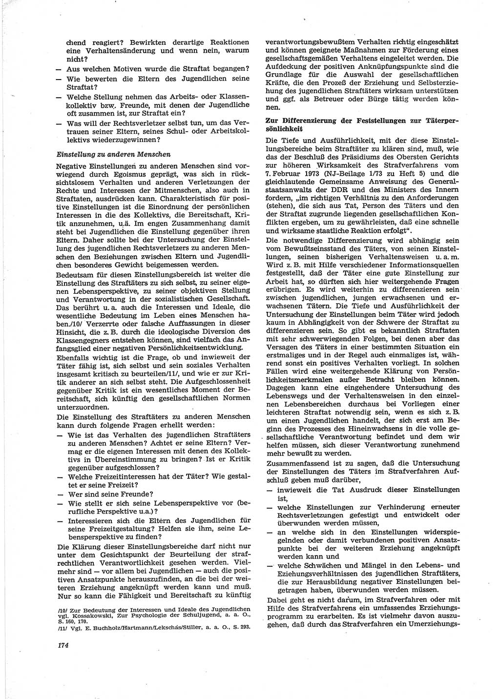 Neue Justiz (NJ), Zeitschrift für Recht und Rechtswissenschaft [Deutsche Demokratische Republik (DDR)], 28. Jahrgang 1974, Seite 174 (NJ DDR 1974, S. 174)