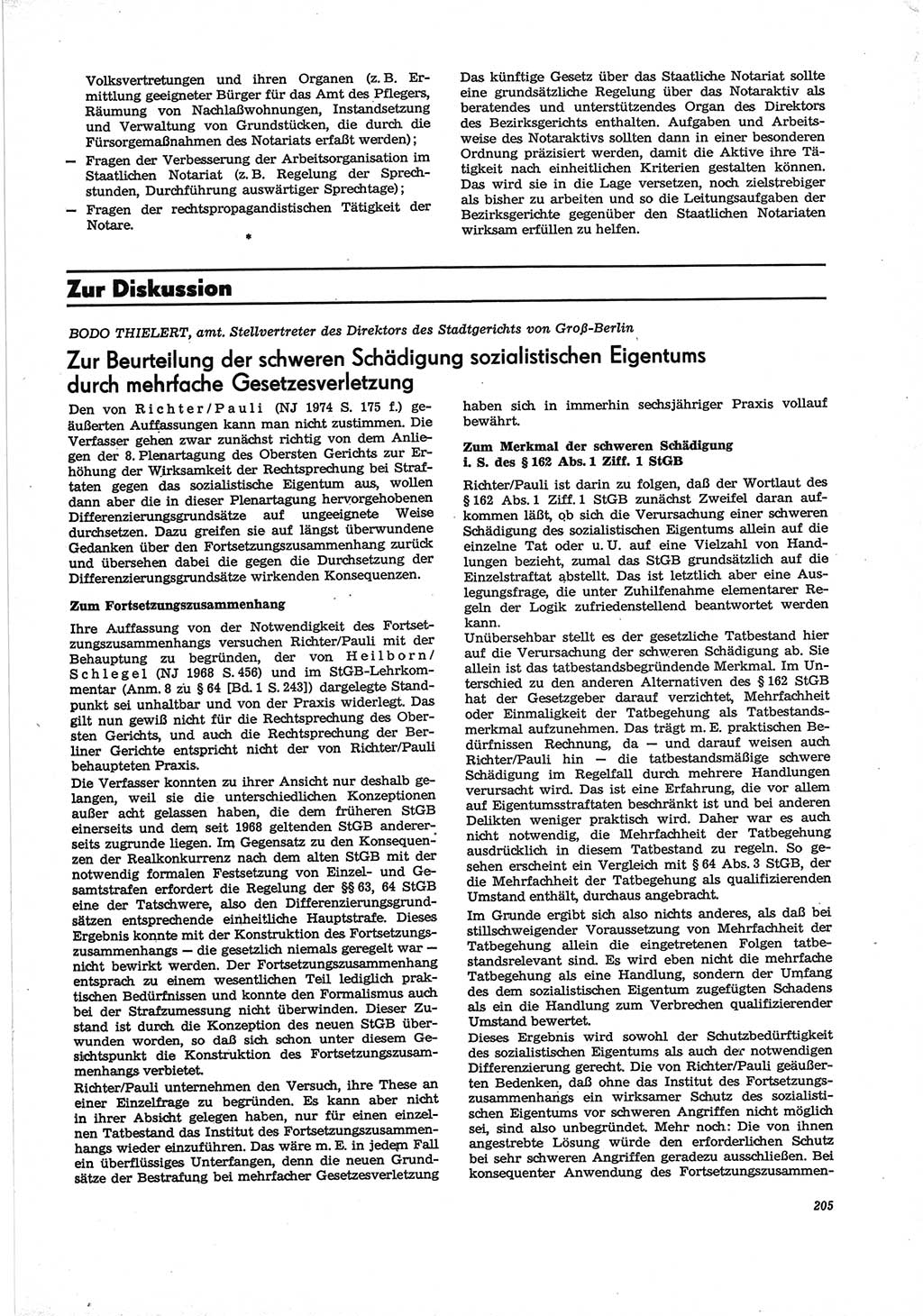 Neue Justiz (NJ), Zeitschrift für Recht und Rechtswissenschaft [Deutsche Demokratische Republik (DDR)], 28. Jahrgang 1974, Seite 205 (NJ DDR 1974, S. 205)