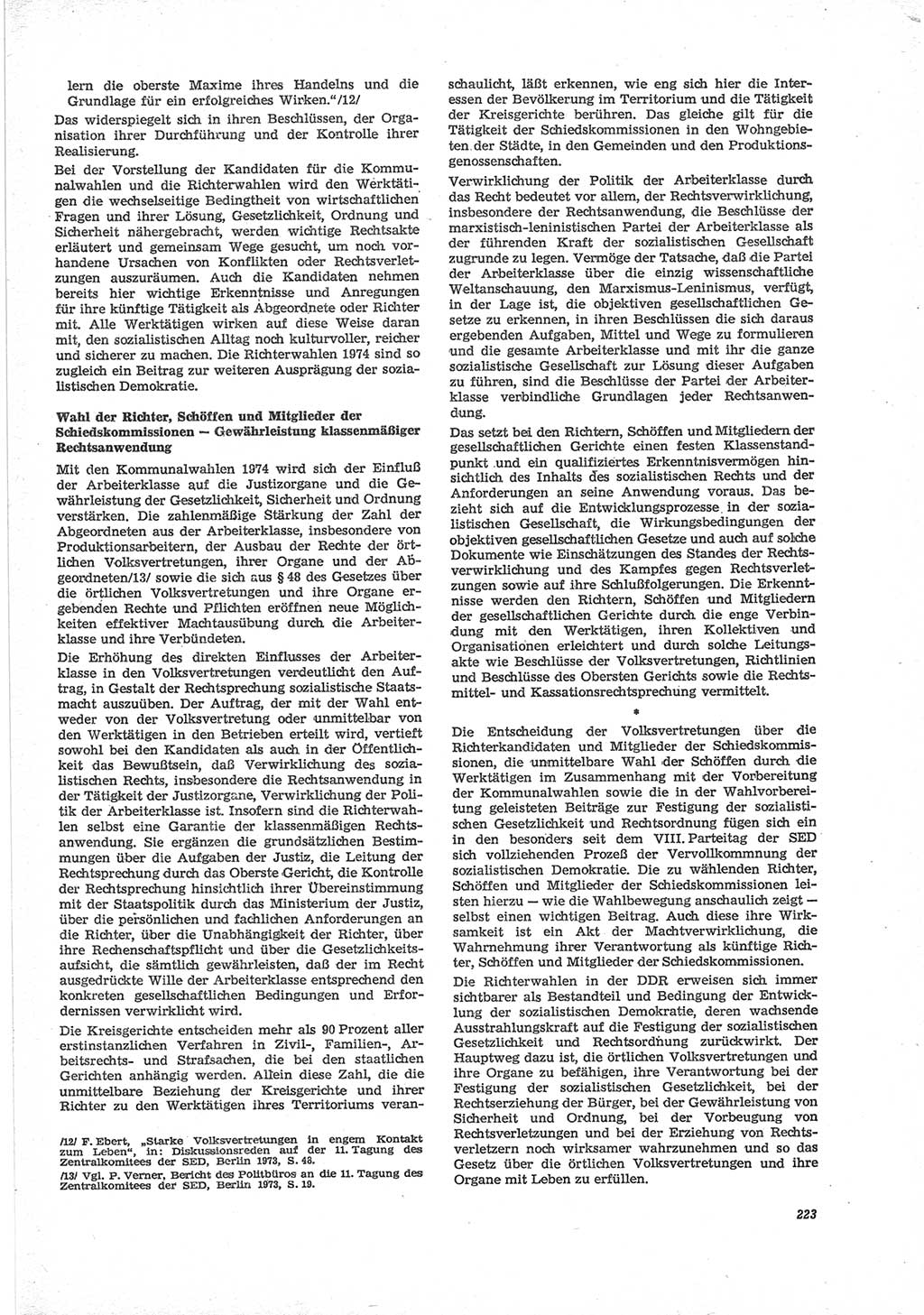 Neue Justiz (NJ), Zeitschrift für Recht und Rechtswissenschaft [Deutsche Demokratische Republik (DDR)], 28. Jahrgang 1974, Seite 223 (NJ DDR 1974, S. 223)