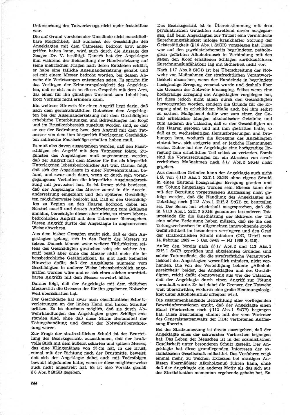 Neue Justiz (NJ), Zeitschrift für Recht und Rechtswissenschaft [Deutsche Demokratische Republik (DDR)], 28. Jahrgang 1974, Seite 244 (NJ DDR 1974, S. 244)