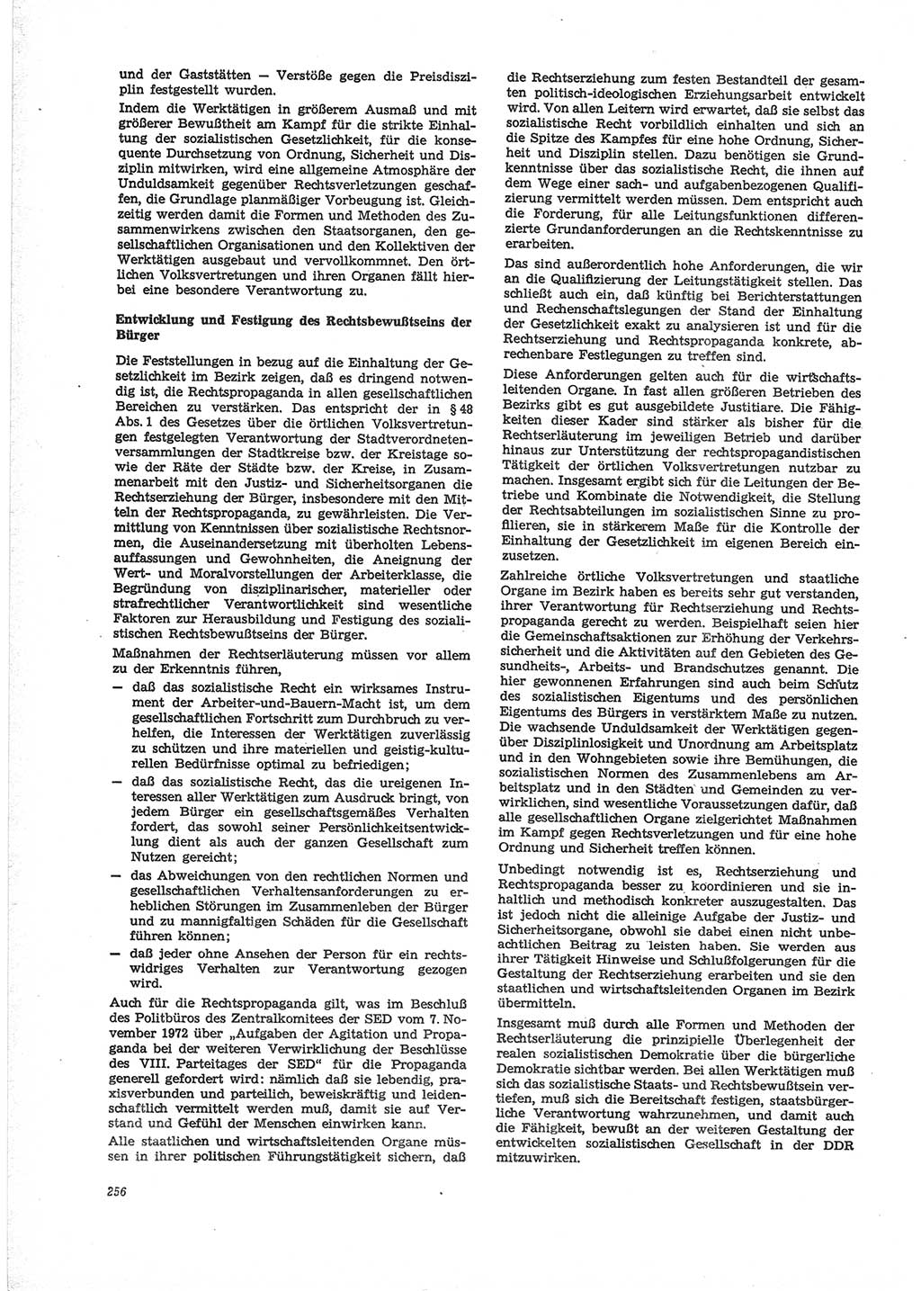 Neue Justiz (NJ), Zeitschrift für Recht und Rechtswissenschaft [Deutsche Demokratische Republik (DDR)], 28. Jahrgang 1974, Seite 256 (NJ DDR 1974, S. 256)
