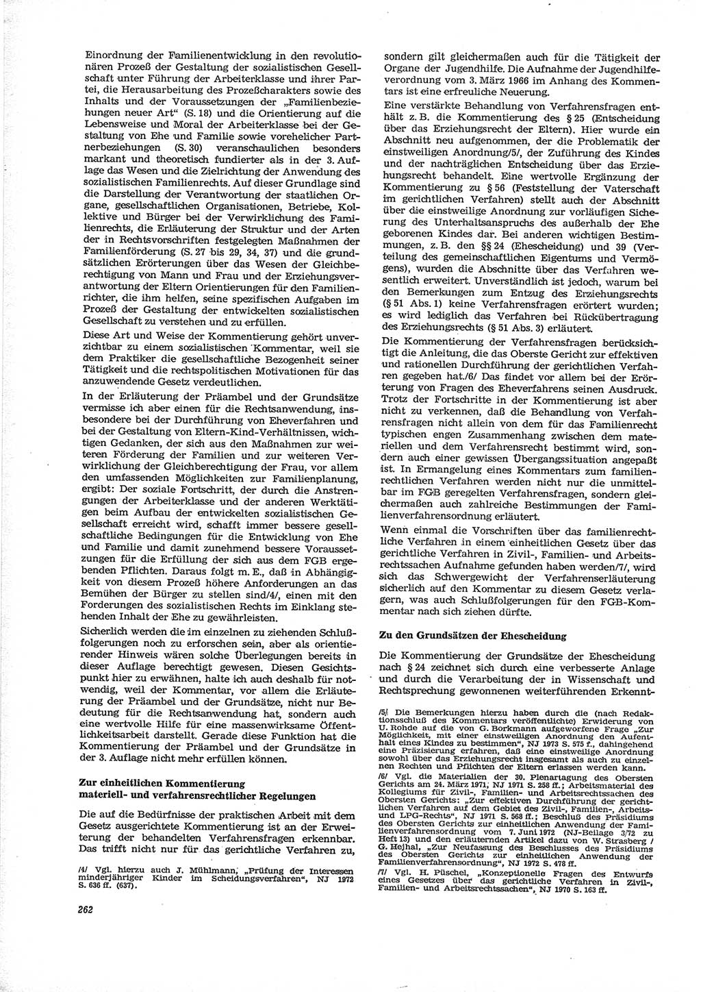 Neue Justiz (NJ), Zeitschrift für Recht und Rechtswissenschaft [Deutsche Demokratische Republik (DDR)], 28. Jahrgang 1974, Seite 262 (NJ DDR 1974, S. 262)