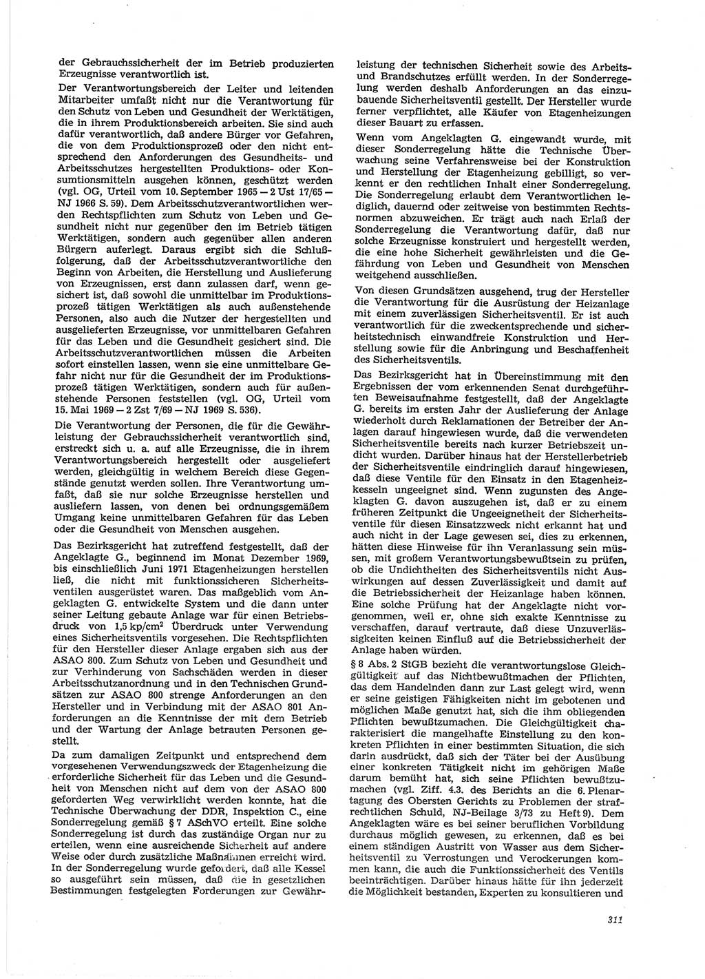 Neue Justiz (NJ), Zeitschrift für Recht und Rechtswissenschaft [Deutsche Demokratische Republik (DDR)], 28. Jahrgang 1974, Seite 311 (NJ DDR 1974, S. 311)