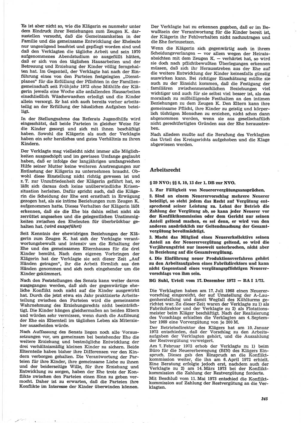 Neue Justiz (NJ), Zeitschrift für Recht und Rechtswissenschaft [Deutsche Demokratische Republik (DDR)], 28. Jahrgang 1974, Seite 345 (NJ DDR 1974, S. 345)