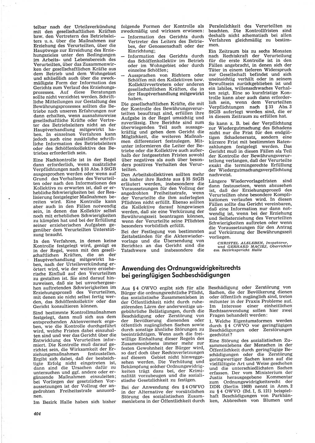 Neue Justiz (NJ), Zeitschrift für Recht und Rechtswissenschaft [Deutsche Demokratische Republik (DDR)], 28. Jahrgang 1974, Seite 404 (NJ DDR 1974, S. 404)