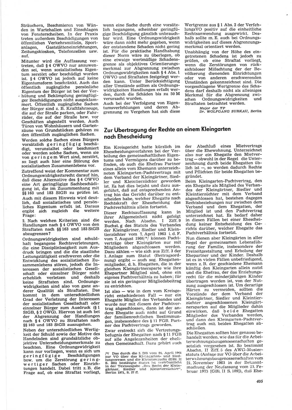 Neue Justiz (NJ), Zeitschrift für Recht und Rechtswissenschaft [Deutsche Demokratische Republik (DDR)], 28. Jahrgang 1974, Seite 405 (NJ DDR 1974, S. 405)