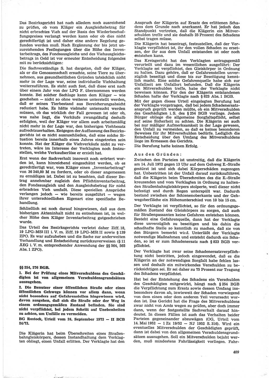 Neue Justiz (NJ), Zeitschrift für Recht und Rechtswissenschaft [Deutsche Demokratische Republik (DDR)], 28. Jahrgang 1974, Seite 409 (NJ DDR 1974, S. 409)