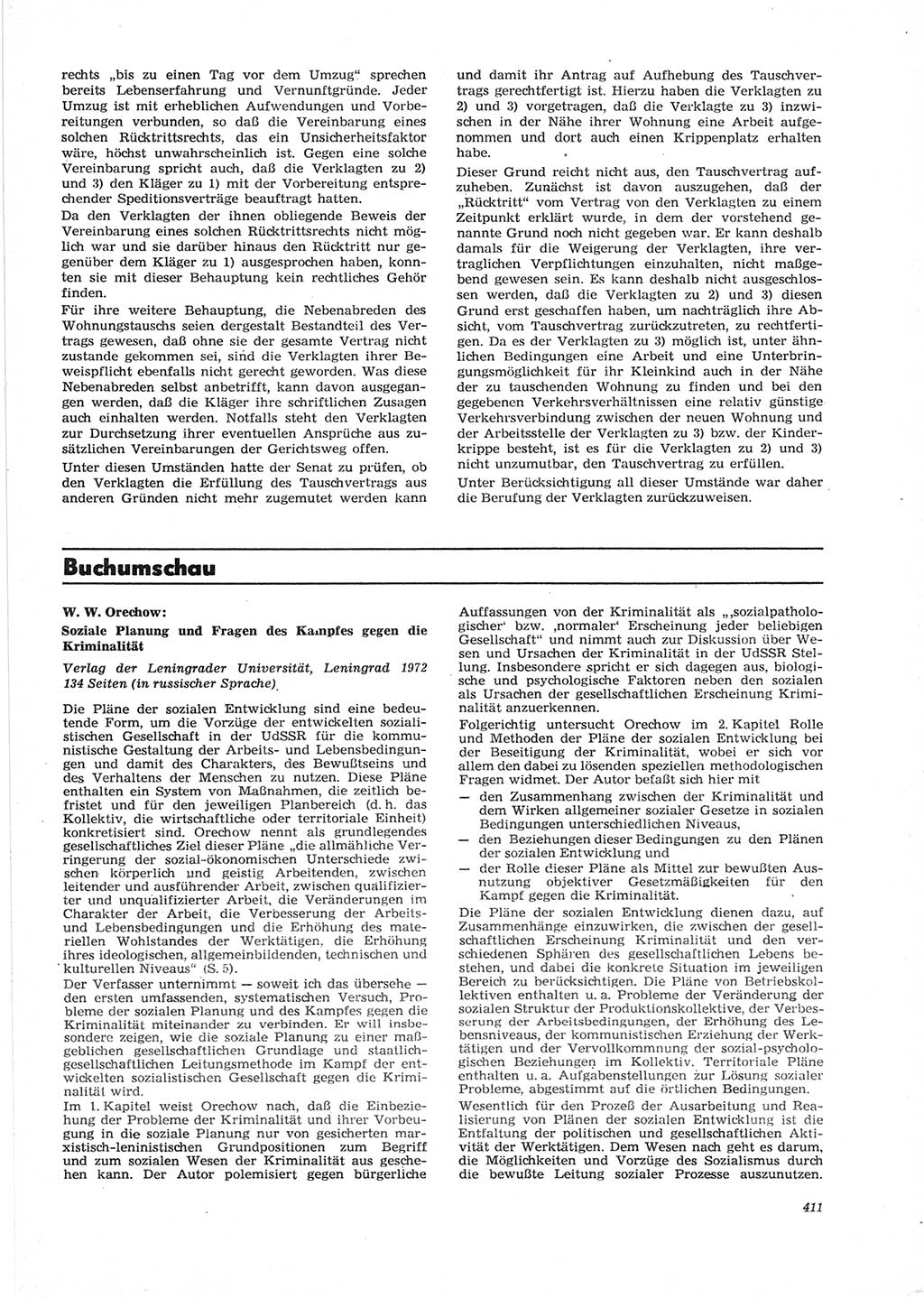 Neue Justiz (NJ), Zeitschrift für Recht und Rechtswissenschaft [Deutsche Demokratische Republik (DDR)], 28. Jahrgang 1974, Seite 411 (NJ DDR 1974, S. 411)