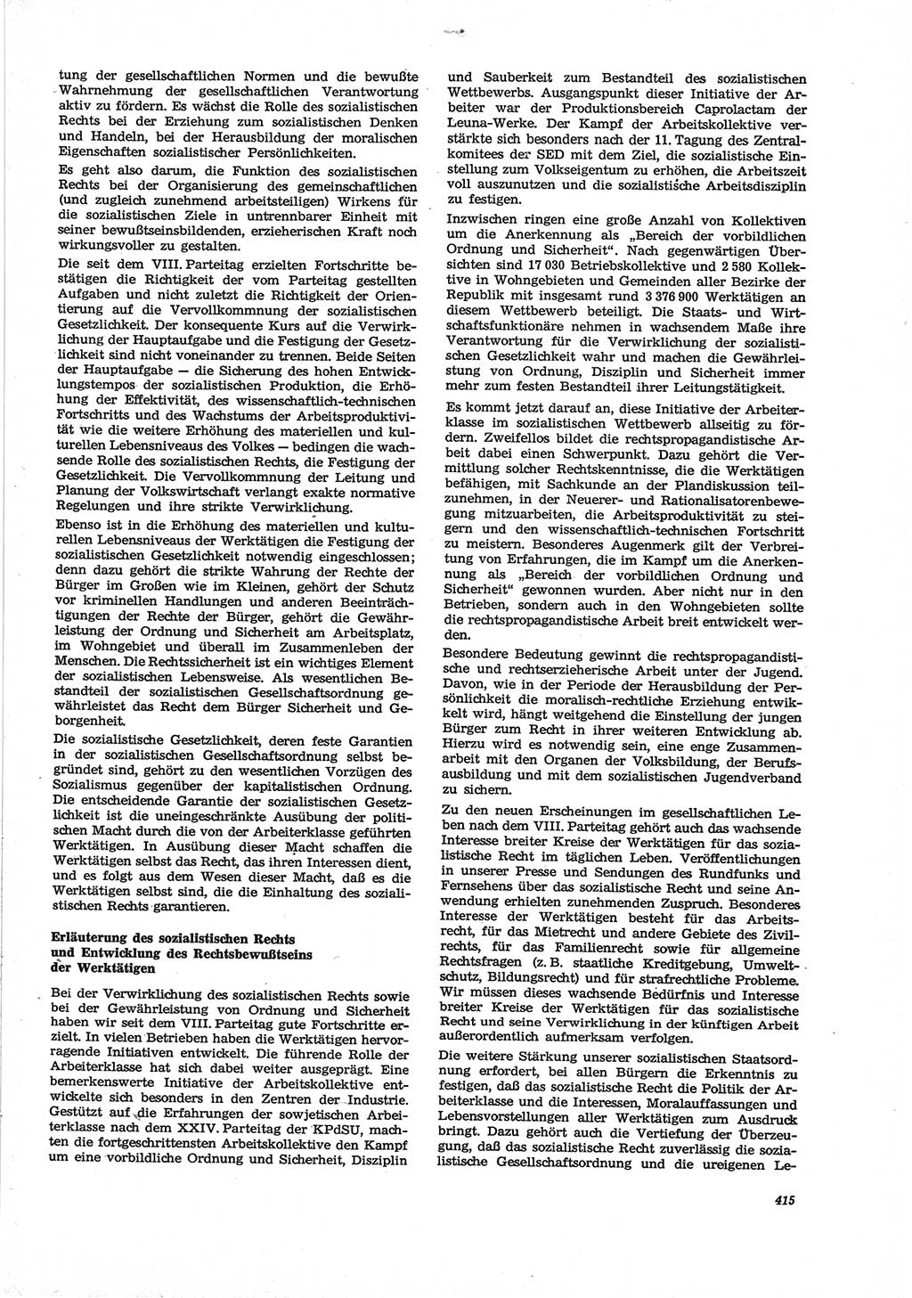 Neue Justiz (NJ), Zeitschrift für Recht und Rechtswissenschaft [Deutsche Demokratische Republik (DDR)], 28. Jahrgang 1974, Seite 415 (NJ DDR 1974, S. 415)