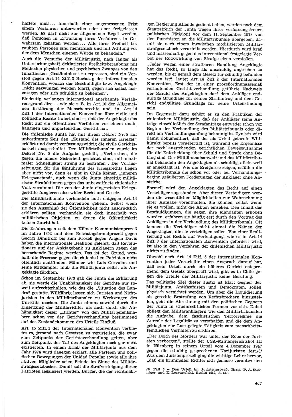 Neue Justiz (NJ), Zeitschrift für Recht und Rechtswissenschaft [Deutsche Demokratische Republik (DDR)], 28. Jahrgang 1974, Seite 463 (NJ DDR 1974, S. 463)