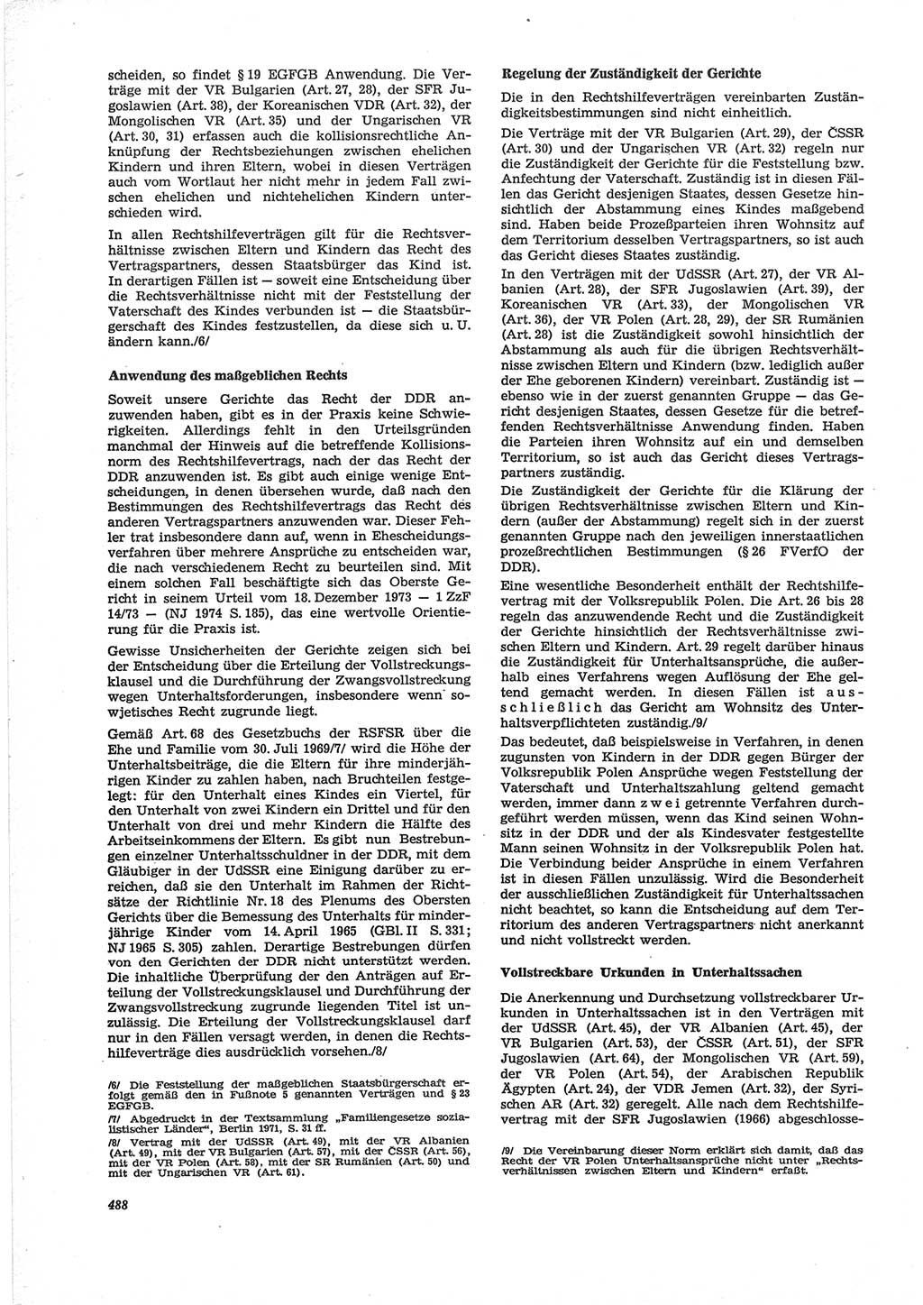 Neue Justiz (NJ), Zeitschrift für Recht und Rechtswissenschaft [Deutsche Demokratische Republik (DDR)], 28. Jahrgang 1974, Seite 488 (NJ DDR 1974, S. 488)