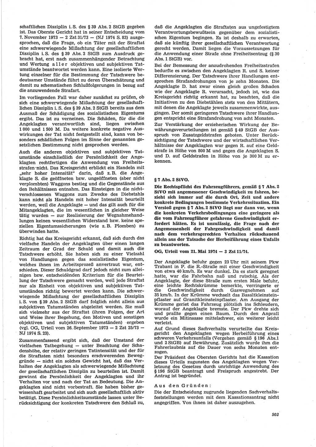 Neue Justiz (NJ), Zeitschrift für Recht und Rechtswissenschaft [Deutsche Demokratische Republik (DDR)], 28. Jahrgang 1974, Seite 503 (NJ DDR 1974, S. 503)