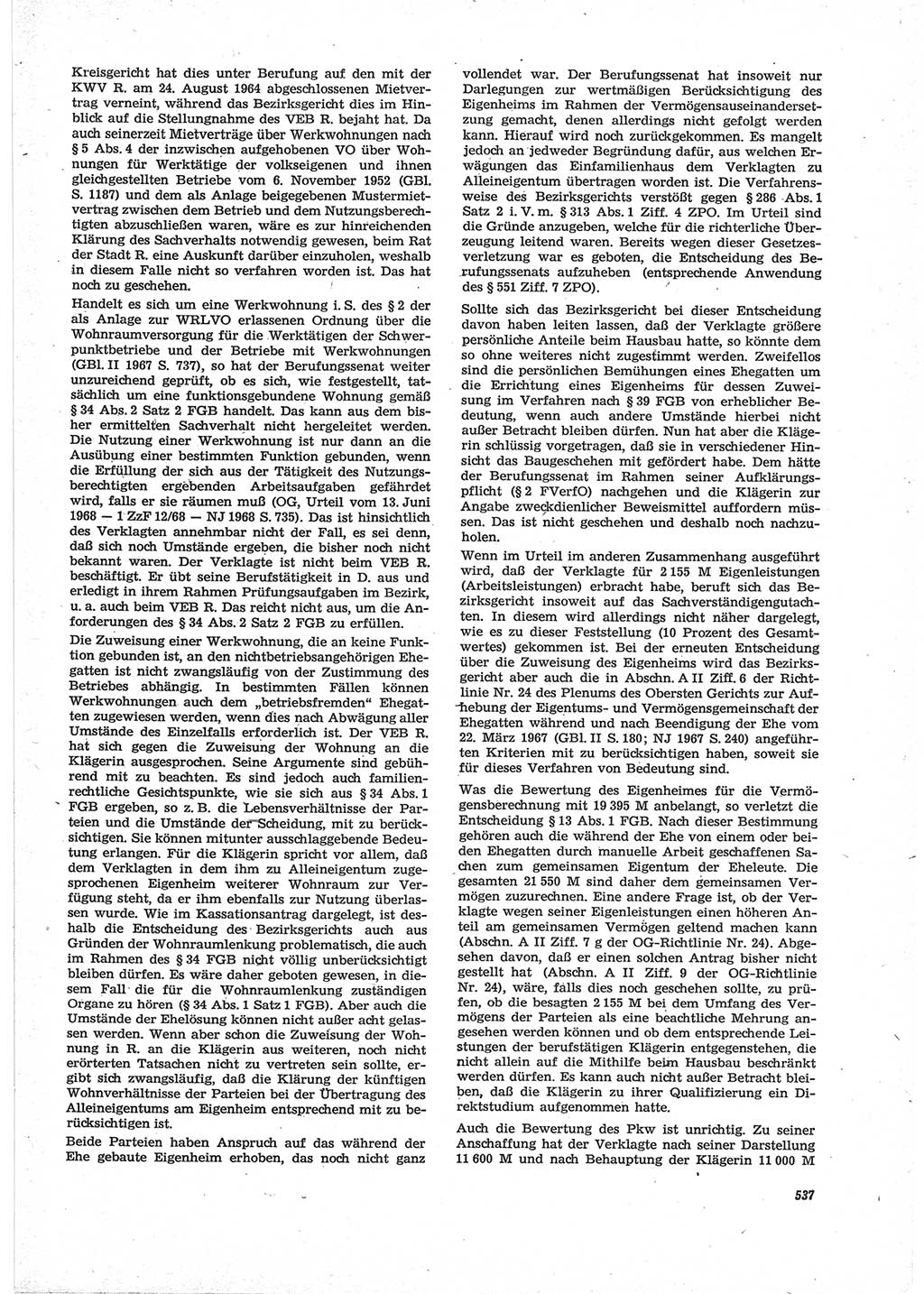 Neue Justiz (NJ), Zeitschrift für Recht und Rechtswissenschaft [Deutsche Demokratische Republik (DDR)], 28. Jahrgang 1974, Seite 537 (NJ DDR 1974, S. 537)