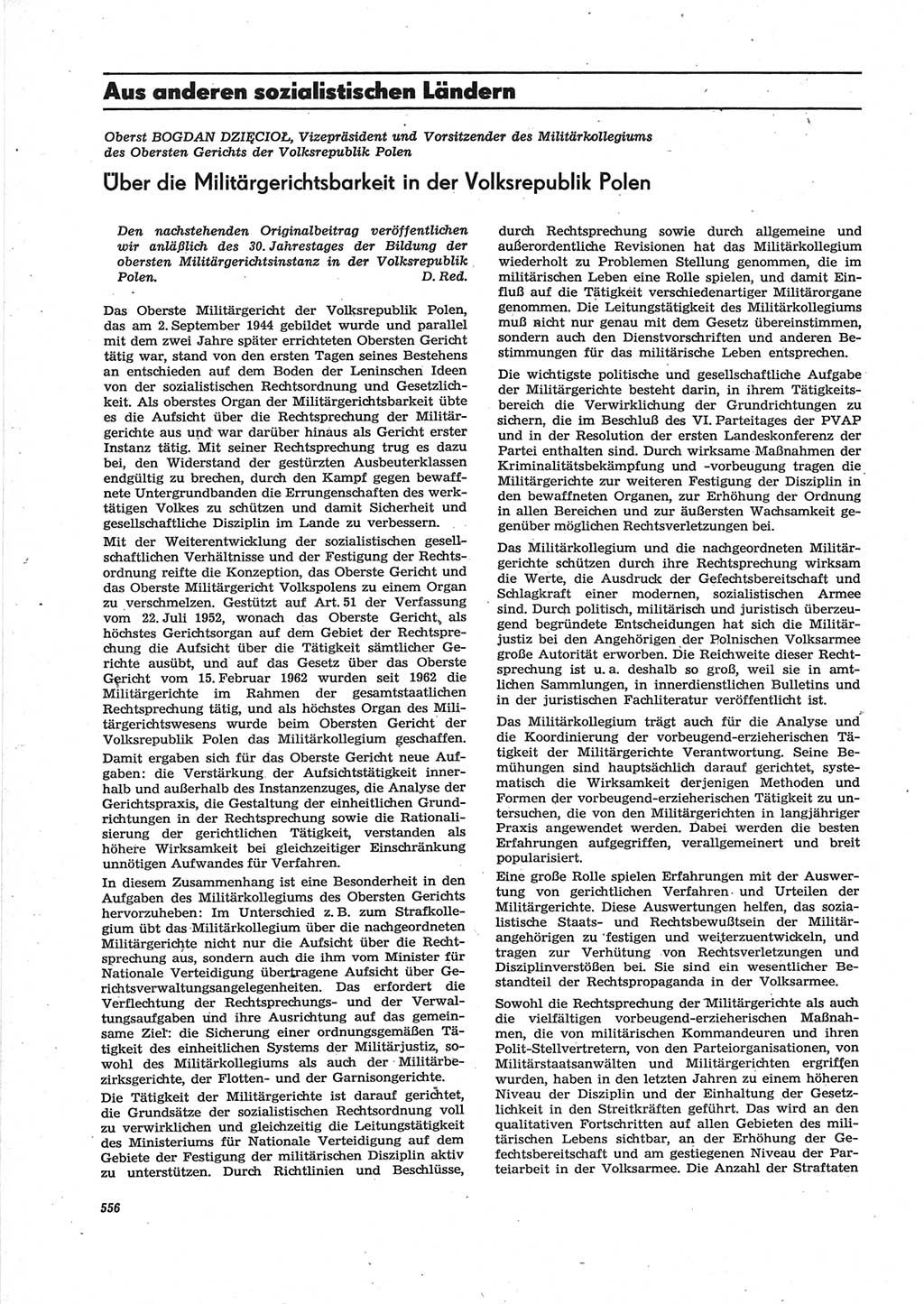 Neue Justiz (NJ), Zeitschrift für Recht und Rechtswissenschaft [Deutsche Demokratische Republik (DDR)], 28. Jahrgang 1974, Seite 556 (NJ DDR 1974, S. 556)
