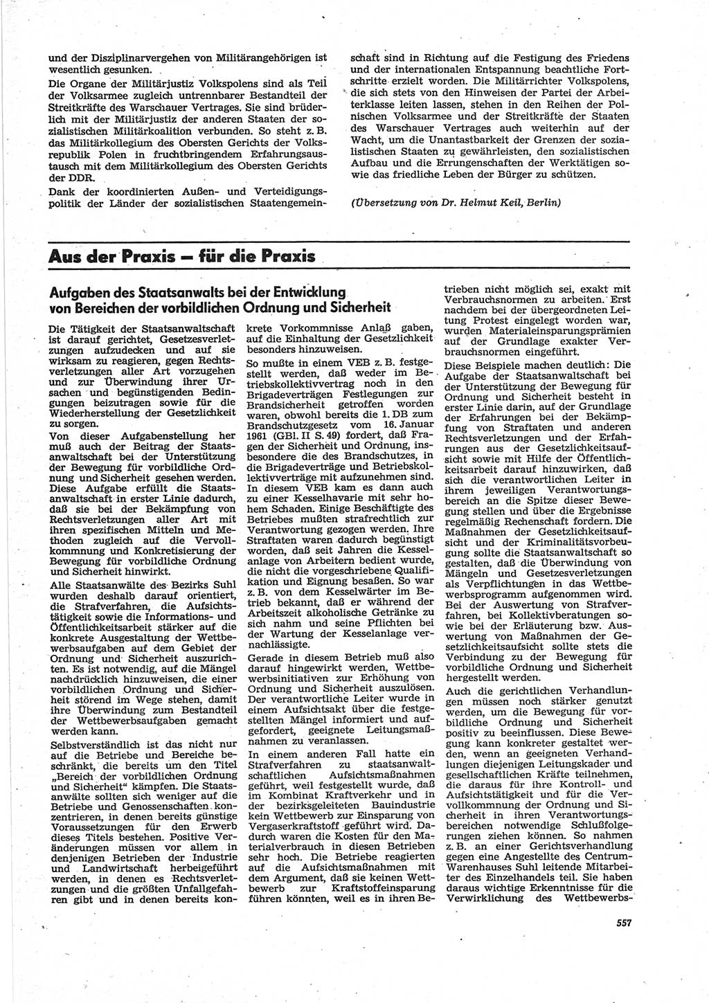 Neue Justiz (NJ), Zeitschrift für Recht und Rechtswissenschaft [Deutsche Demokratische Republik (DDR)], 28. Jahrgang 1974, Seite 557 (NJ DDR 1974, S. 557)