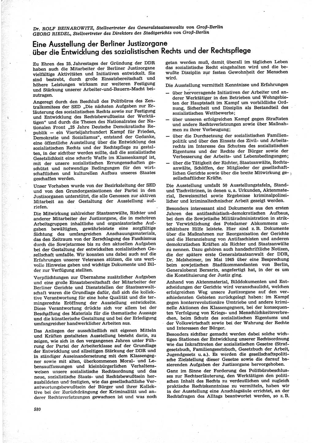Neue Justiz (NJ), Zeitschrift für Recht und Rechtswissenschaft [Deutsche Demokratische Republik (DDR)], 28. Jahrgang 1974, Seite 580 (NJ DDR 1974, S. 580)
