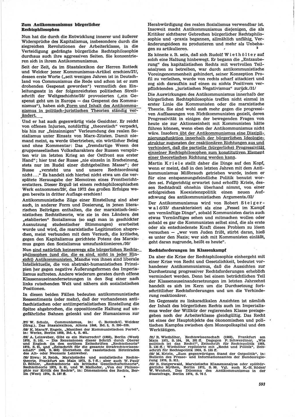 Neue Justiz (NJ), Zeitschrift für Recht und Rechtswissenschaft [Deutsche Demokratische Republik (DDR)], 28. Jahrgang 1974, Seite 593 (NJ DDR 1974, S. 593)