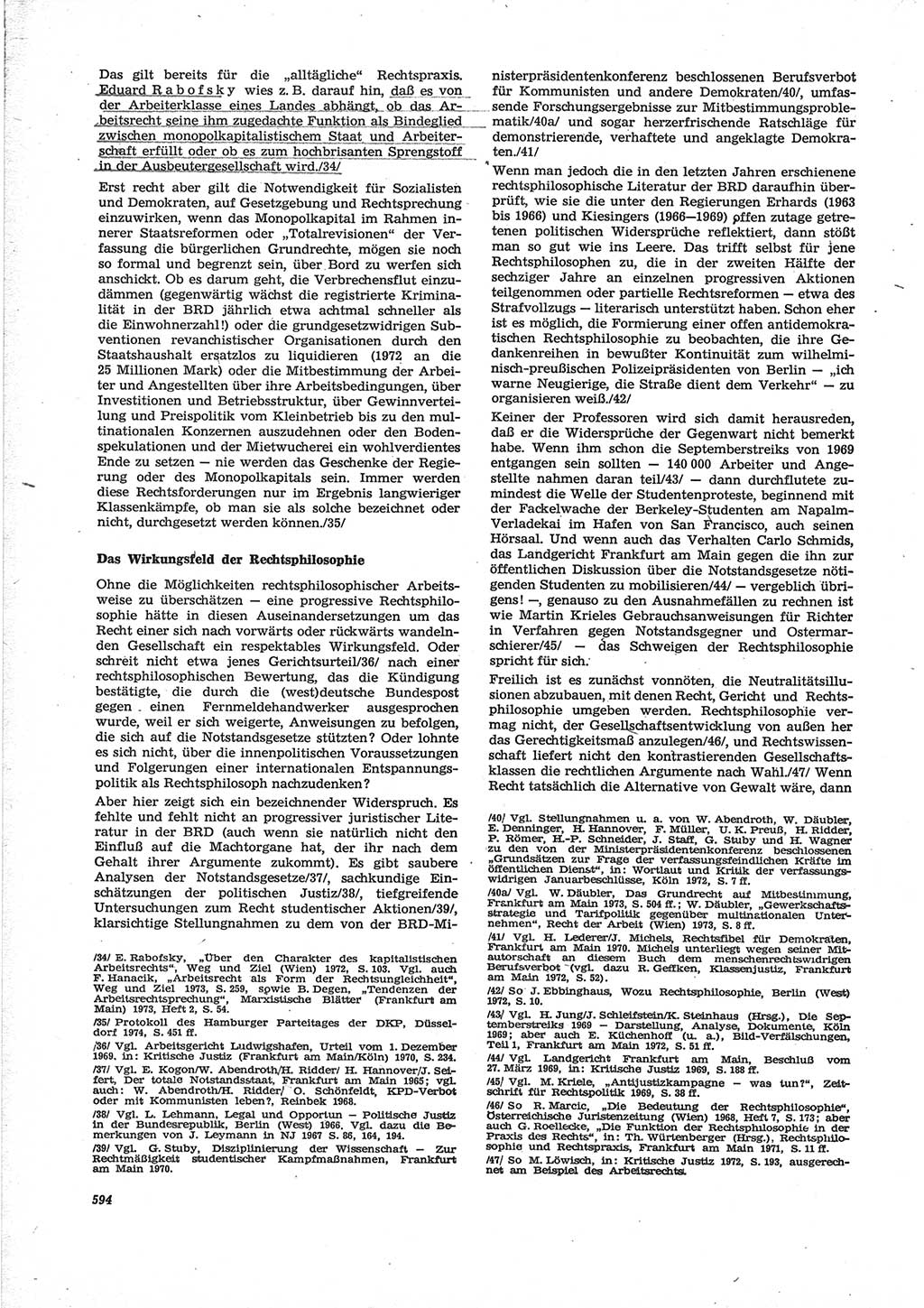 Neue Justiz (NJ), Zeitschrift für Recht und Rechtswissenschaft [Deutsche Demokratische Republik (DDR)], 28. Jahrgang 1974, Seite 594 (NJ DDR 1974, S. 594)