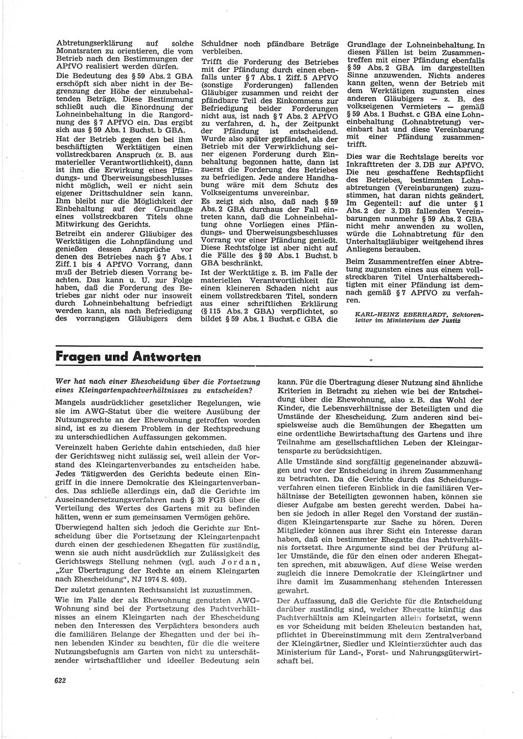 Neue Justiz (NJ), Zeitschrift für Recht und Rechtswissenschaft [Deutsche Demokratische Republik (DDR)], 28. Jahrgang 1974, Seite 622 (NJ DDR 1974, S. 622)