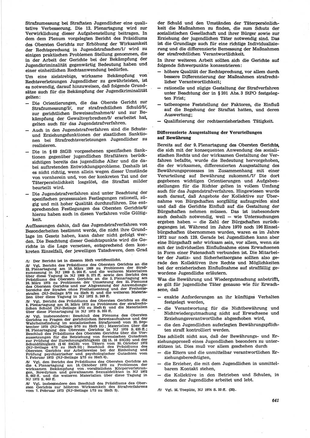 Neue Justiz (NJ), Zeitschrift für Recht und Rechtswissenschaft [Deutsche Demokratische Republik (DDR)], 28. Jahrgang 1974, Seite 641 (NJ DDR 1974, S. 641)