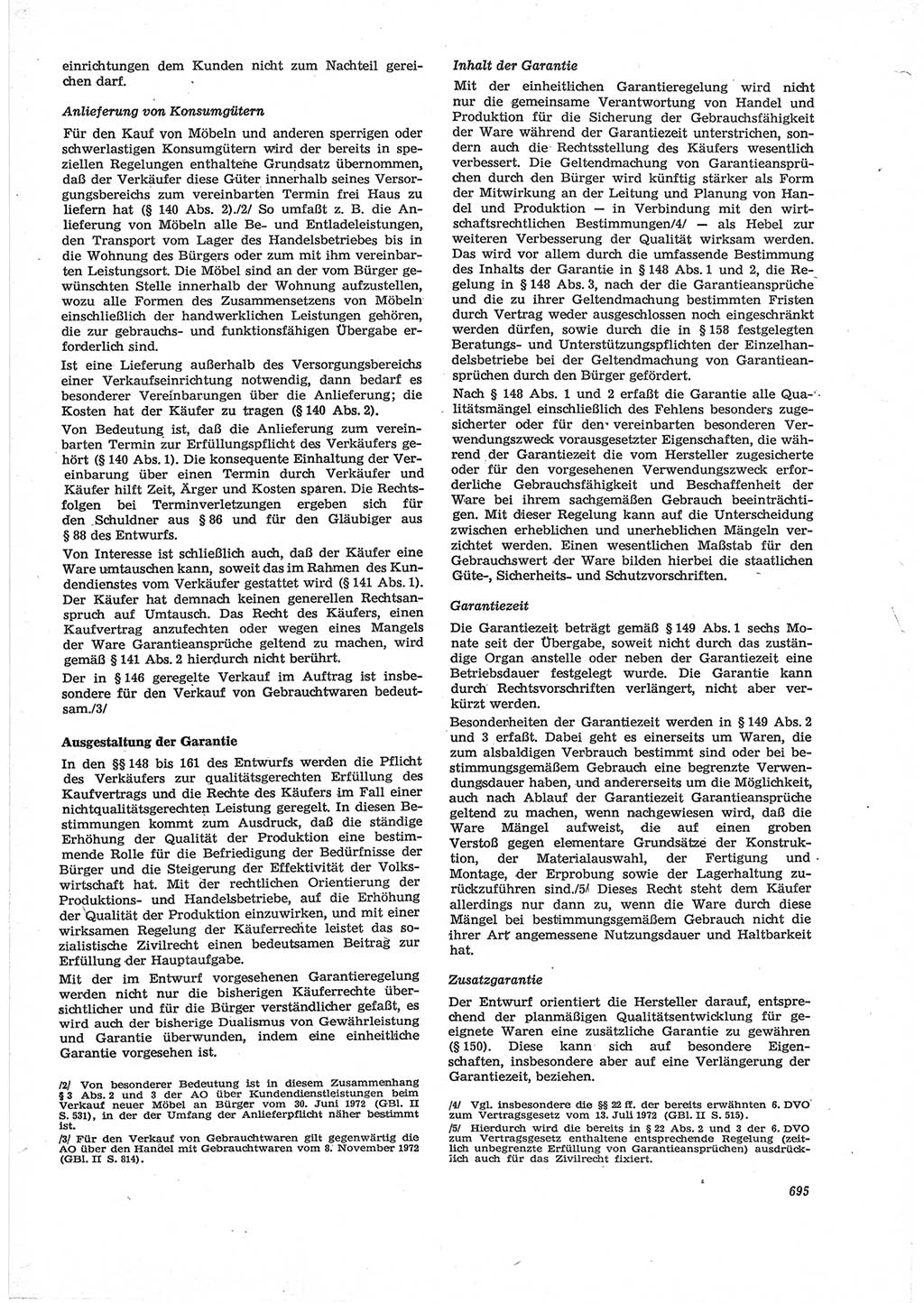 Neue Justiz (NJ), Zeitschrift für Recht und Rechtswissenschaft [Deutsche Demokratische Republik (DDR)], 28. Jahrgang 1974, Seite 695 (NJ DDR 1974, S. 695)