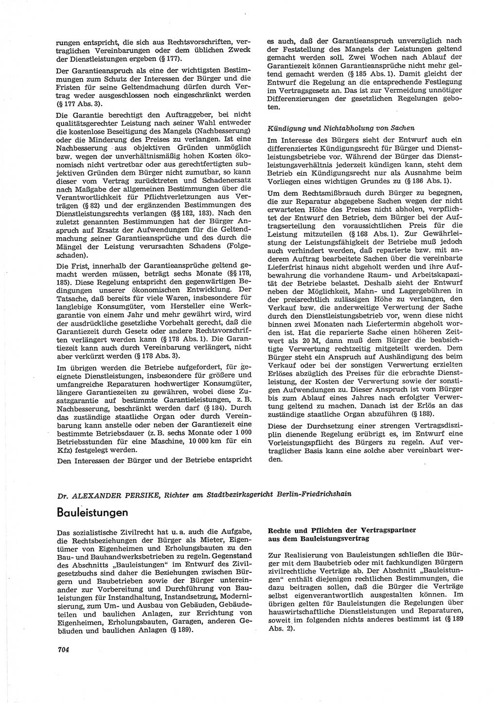 Neue Justiz (NJ), Zeitschrift für Recht und Rechtswissenschaft [Deutsche Demokratische Republik (DDR)], 28. Jahrgang 1974, Seite 704 (NJ DDR 1974, S. 704)