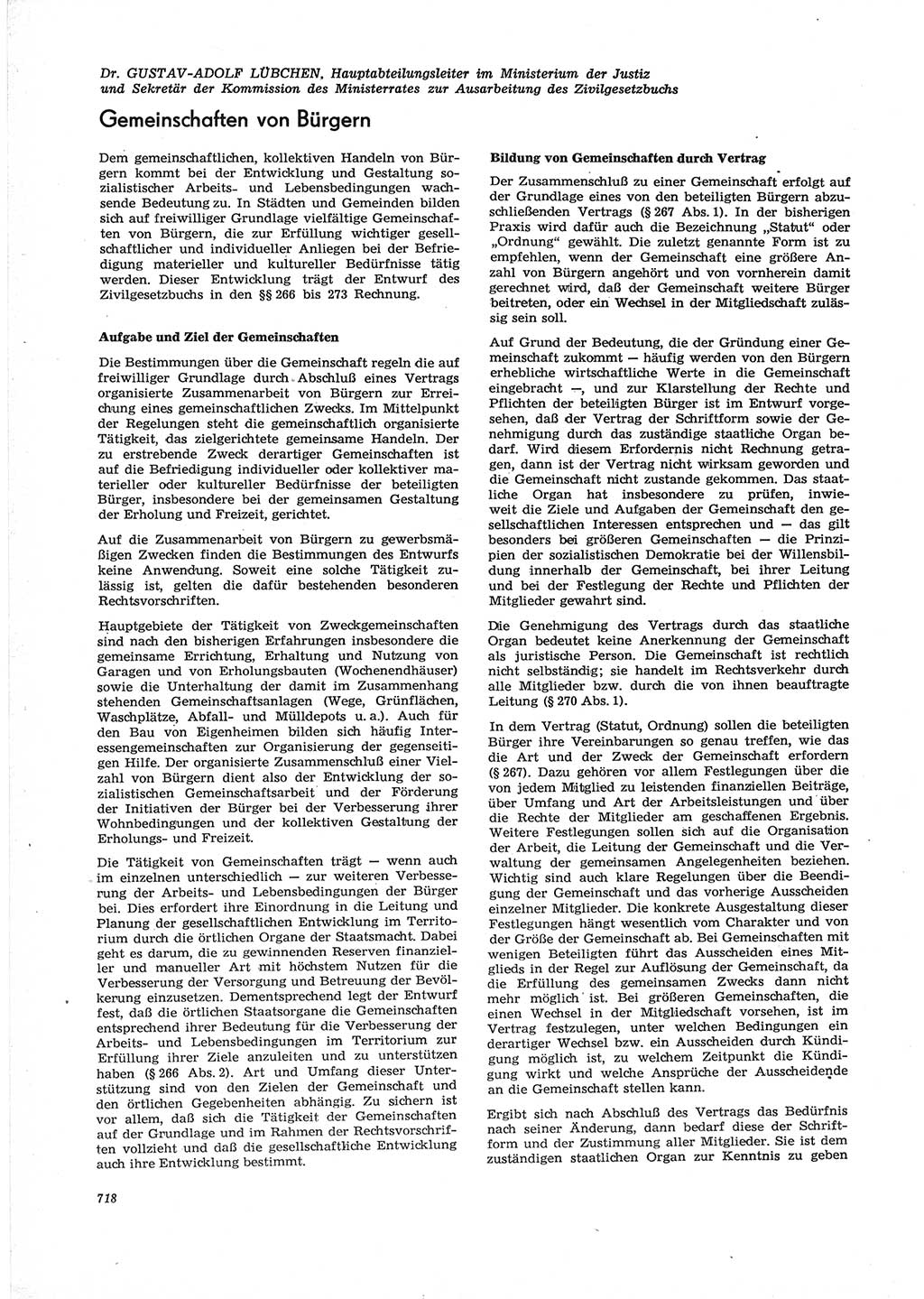 Neue Justiz (NJ), Zeitschrift für Recht und Rechtswissenschaft [Deutsche Demokratische Republik (DDR)], 28. Jahrgang 1974, Seite 718 (NJ DDR 1974, S. 718)
